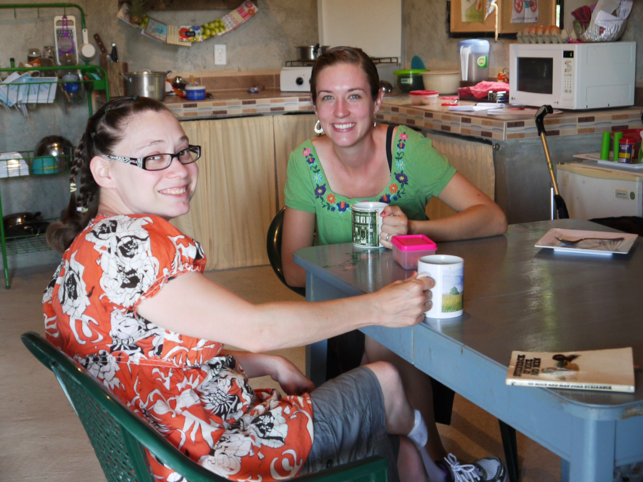 Kristy enjoys coffee with Anna Reyes, another G.O.D. Int'l representative in El Salvador, as they discuss areas in which Kristy can serve.