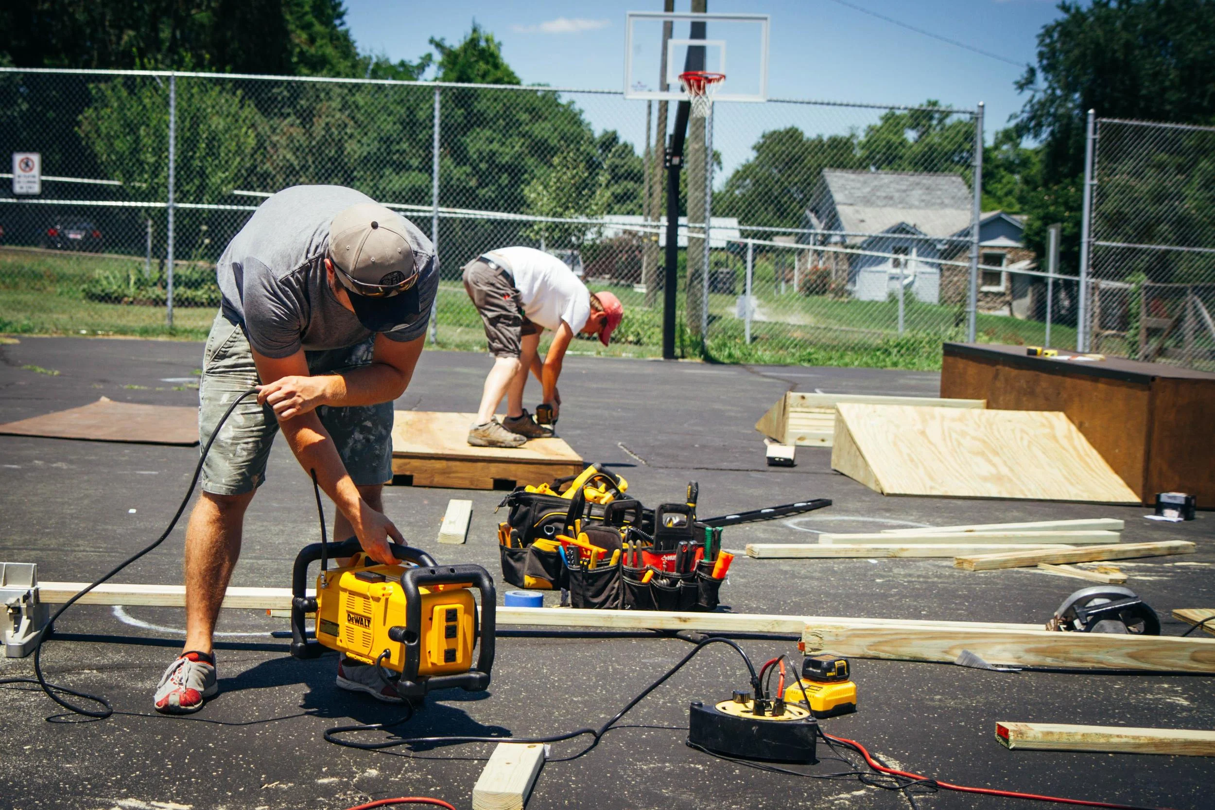 Cameron Kagay and Rylan Aaseby, both fathers and co-workers at Music City Handymen, volunteered several Saturday mornings towards constructing the skatepark.