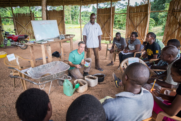 During the Seed Propagation seminar, Davis instructed farmers on how to create potting mix by utilizing a recipe of locally available materials.