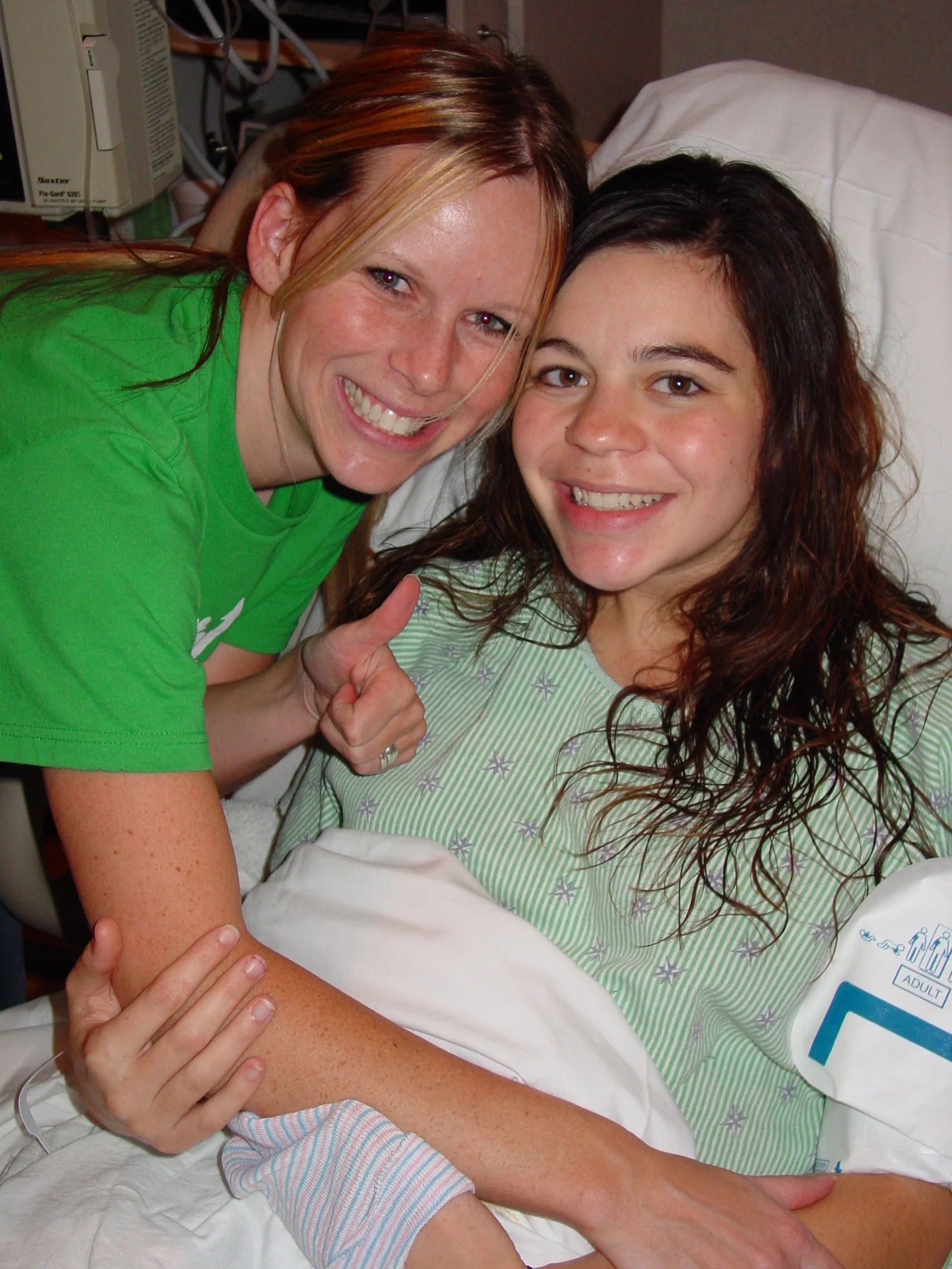 Tara Garner supported Heather Munoz during the delivery of her firstborn. This was the first birth that Tara attended.