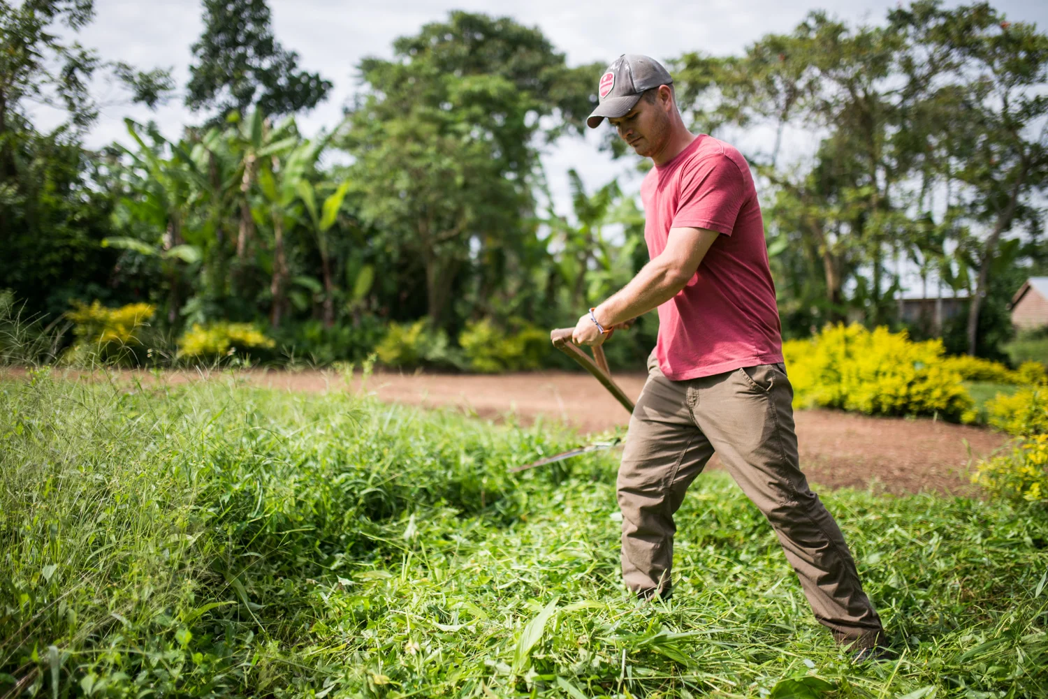 Cameron Kagay, Regional Director of G.O.D. East Africa, helped introduce our cooperatives to utilizing scythes to trim their grass last summer. The tool allows for quicker grass trimmings with less wear on one's body. Our African friends love the new technology, and are looking for ways to replicate it with their materials in Uganda. 