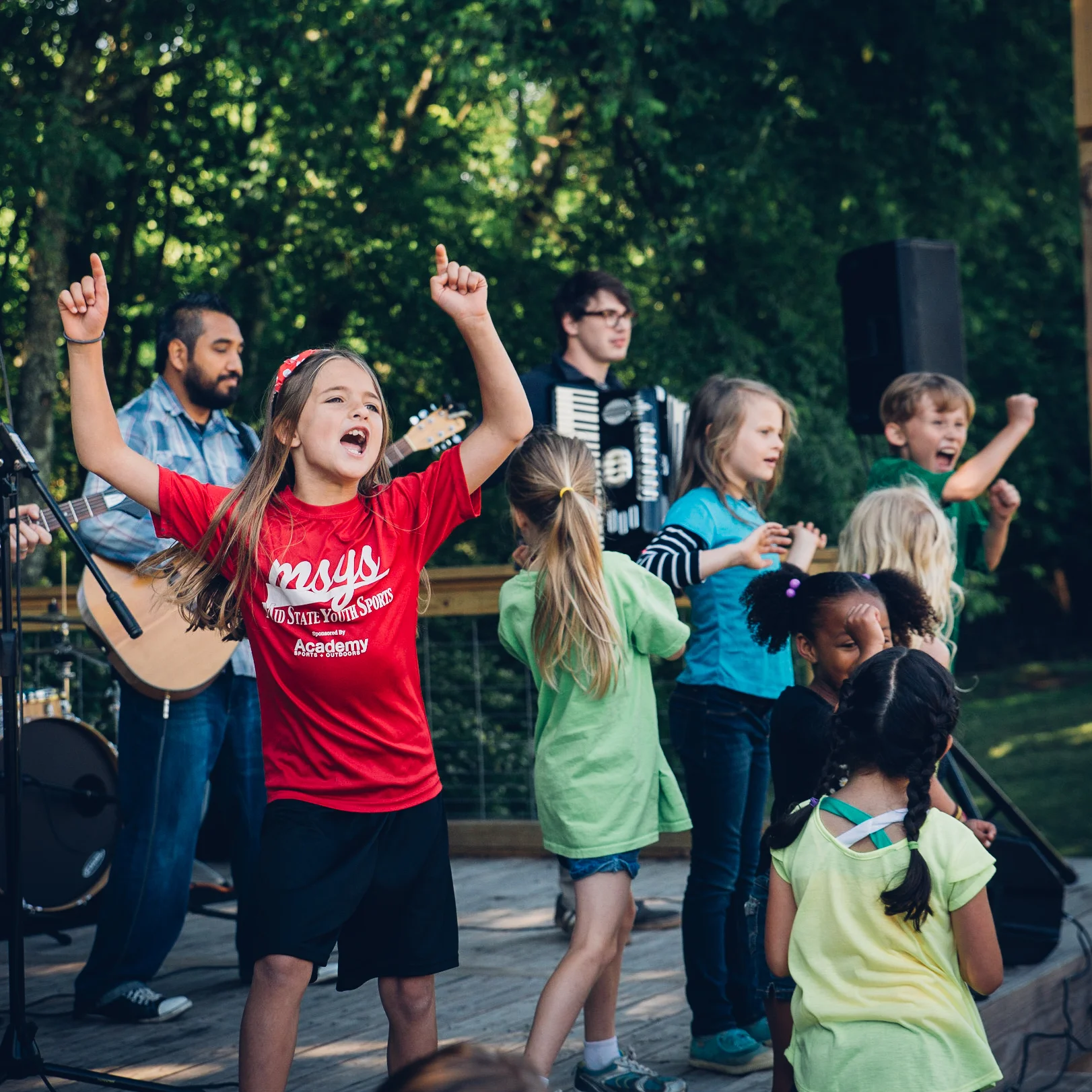 This priority is not just in the summer time. The Academy for G.O.D. prioritizes play through regular recess times (in an era where many schools are cutting back), as well as putting on wonderful events for the kids. This was during a worship service at the last day of school celebration. 