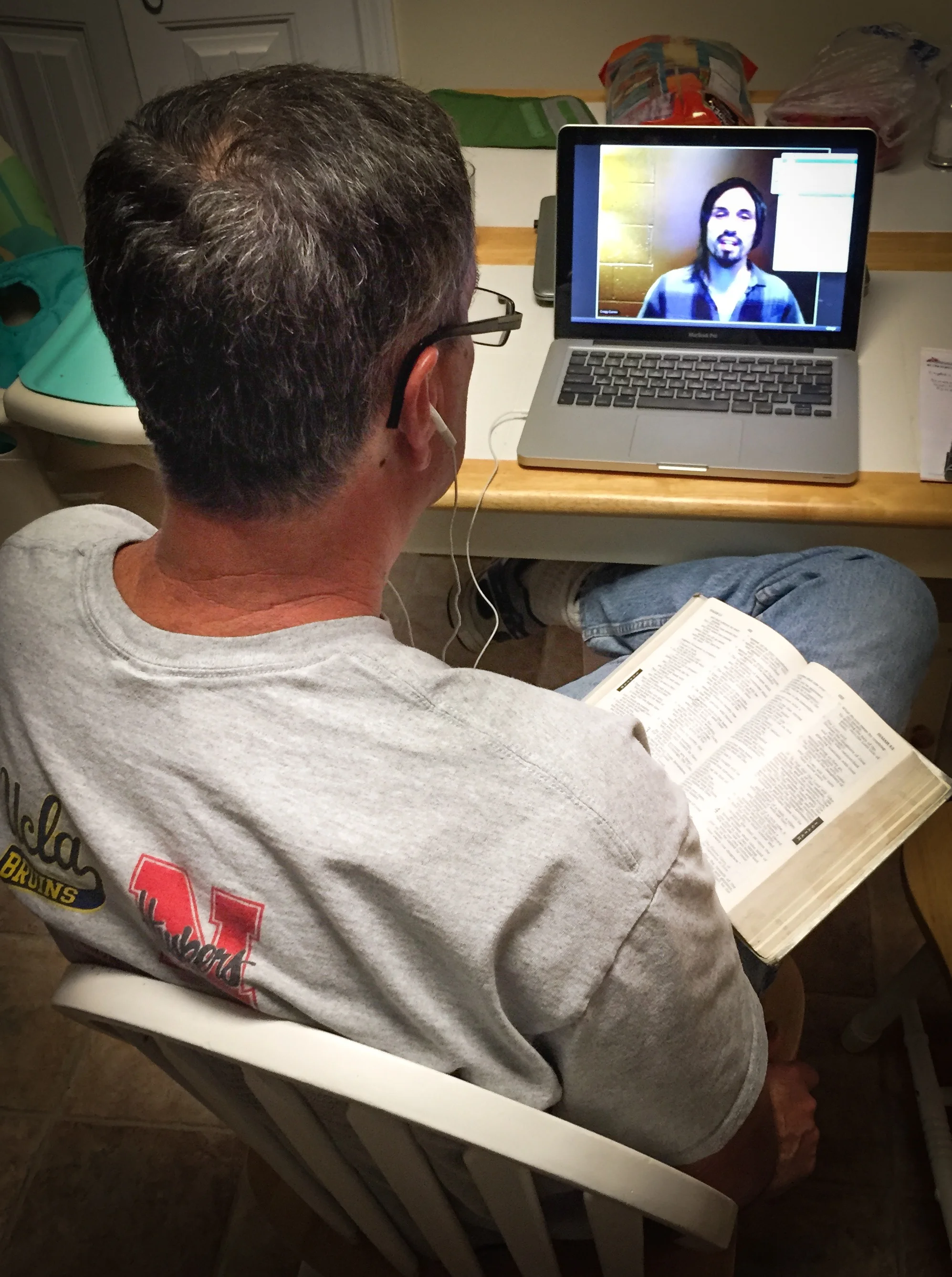 Bob Cates, father of G.O.D. member Stephanie Bartlett, has enjoyed deeper theological conversations with his daughter as a result of our Institute Online program, which he tunes into from California. 