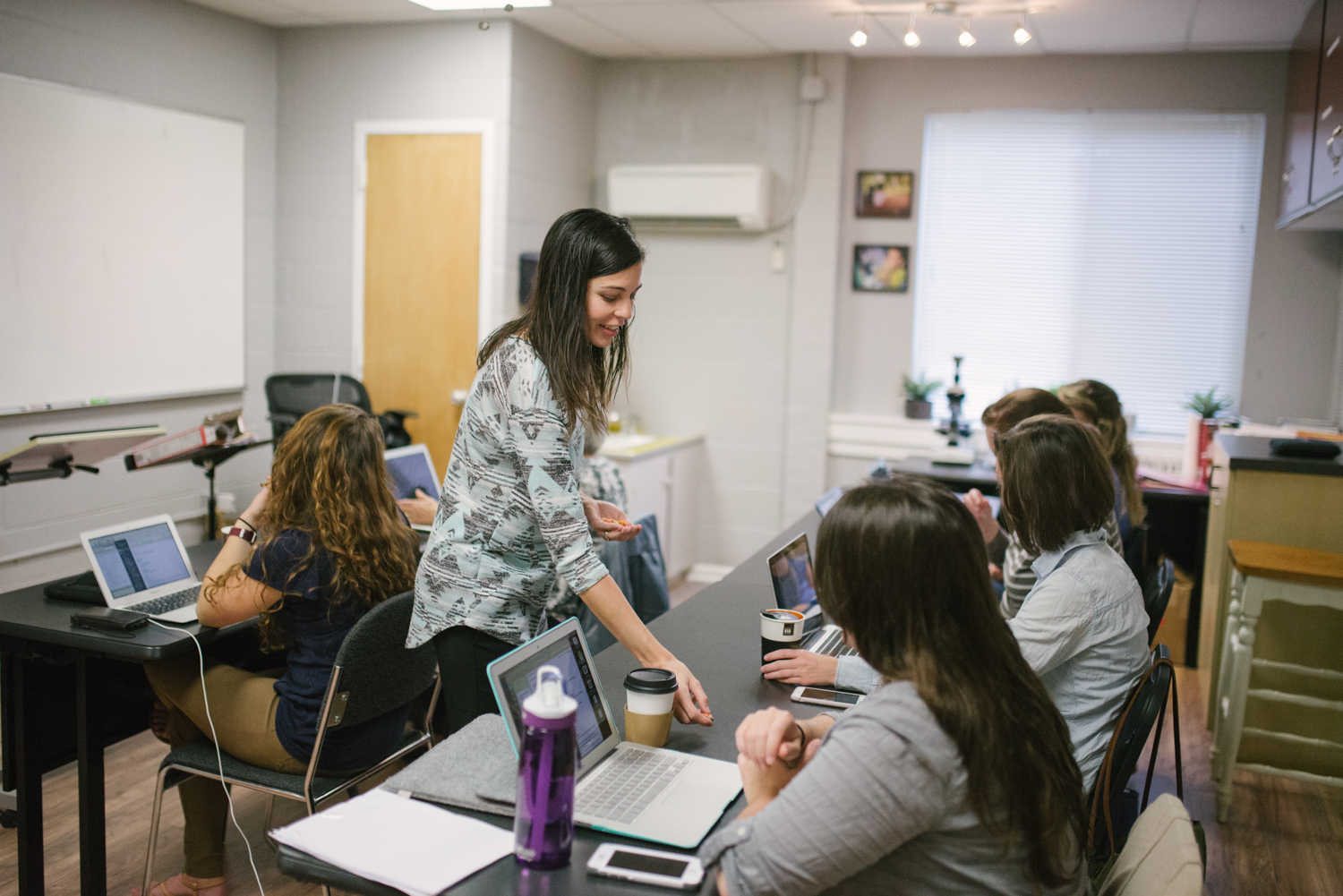 Heather Munoz, RN and Certified Professional Midwife, teaches students in our Maternal Health program about the process of cervical dilation.