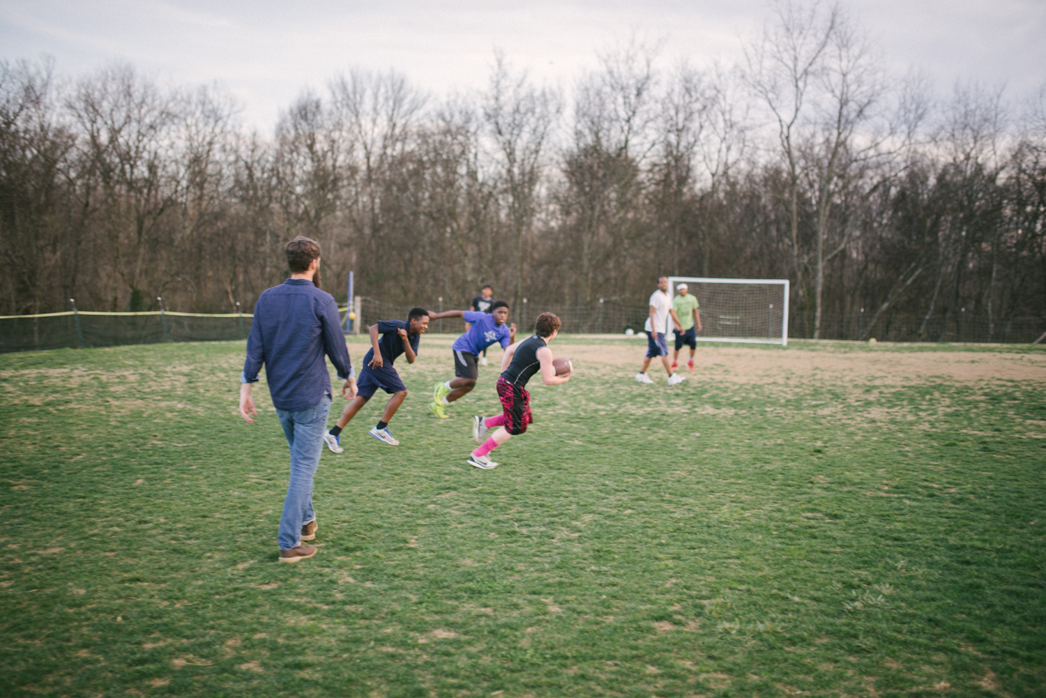 A lot of us remember pick-up neighborhood sports growing up. Our sports pitch gives a venue for various ages to play soccer, flag football and more, where there previously was none. 