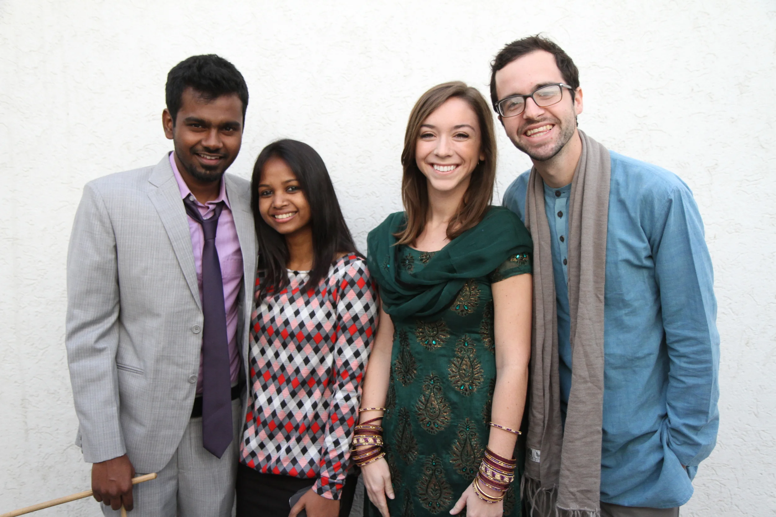 Manohar and Sneha Purti Paul with Nick Sherrod and Leah Sherrod, December 2012. Though he just began formally working with our organization this month, Manohar has offered his help and friendship to our organization for years.
