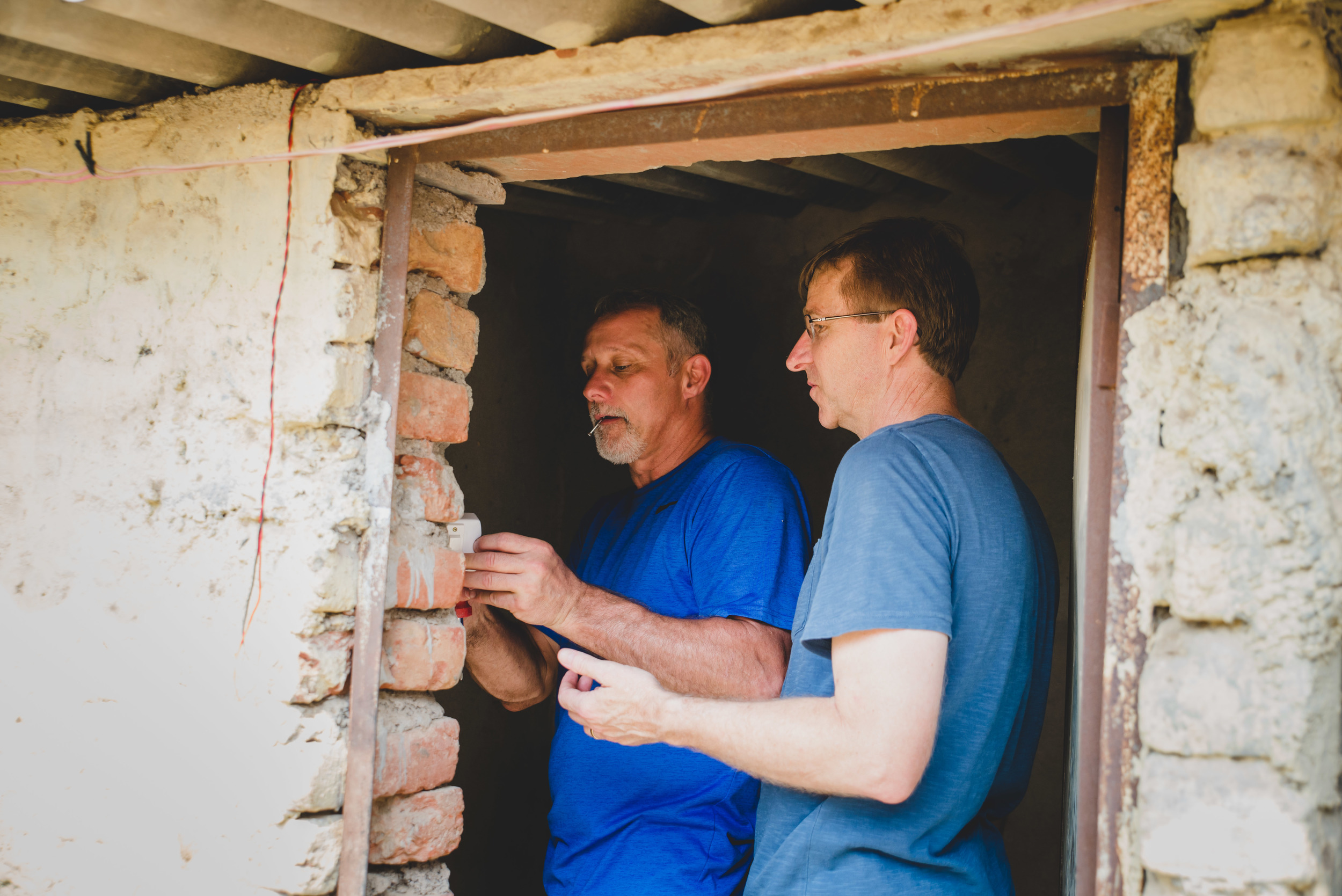 Kevin Maute and Greg Jobe, both fathers to G.O.D. India team members, installed lighting for bathrooms at the local K-10 school. Though a seemingly small addition, inadequate and unsafe restrooms are a leading cause of girls dropping out of school worldwide. It is these small, humanizing actions that produce safer environments and ultimately, ensure better learning. 