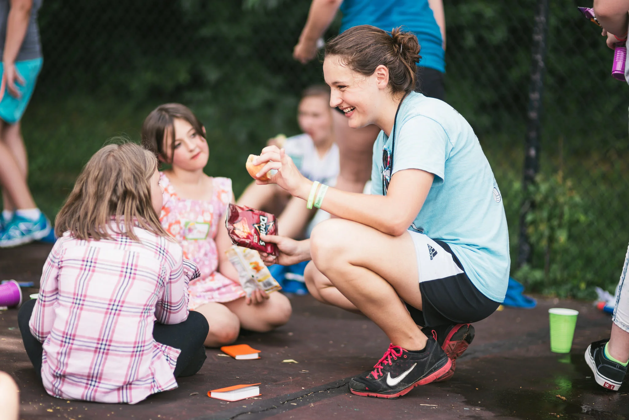 Campers are cared for by a committed staff and a host of volunteers from our youth program, SLAM. SLAM participants come from around the country to learn the Bible and participate in service opportunities for kids in the Nashville area. 
