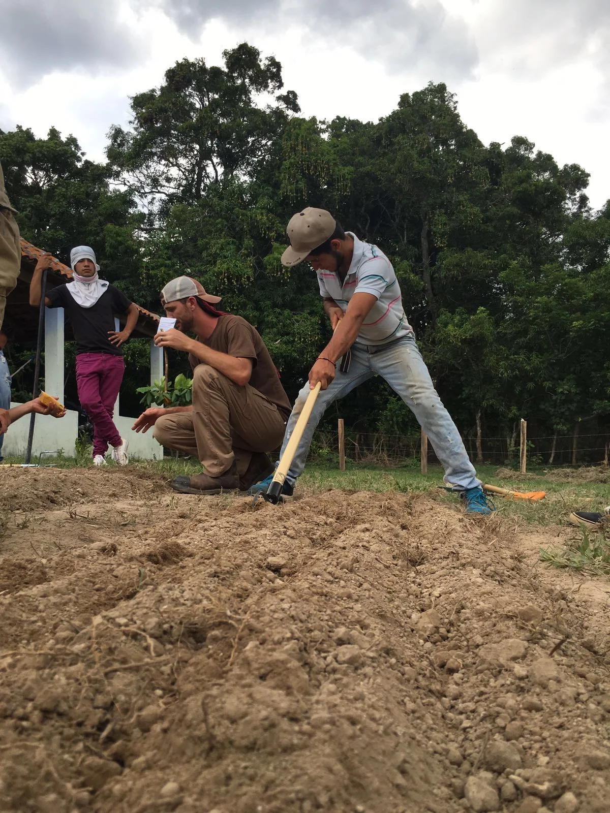 Workshop participants gained hands-on teaching on our organizational plot, and help implementing what they learned on their own land. 