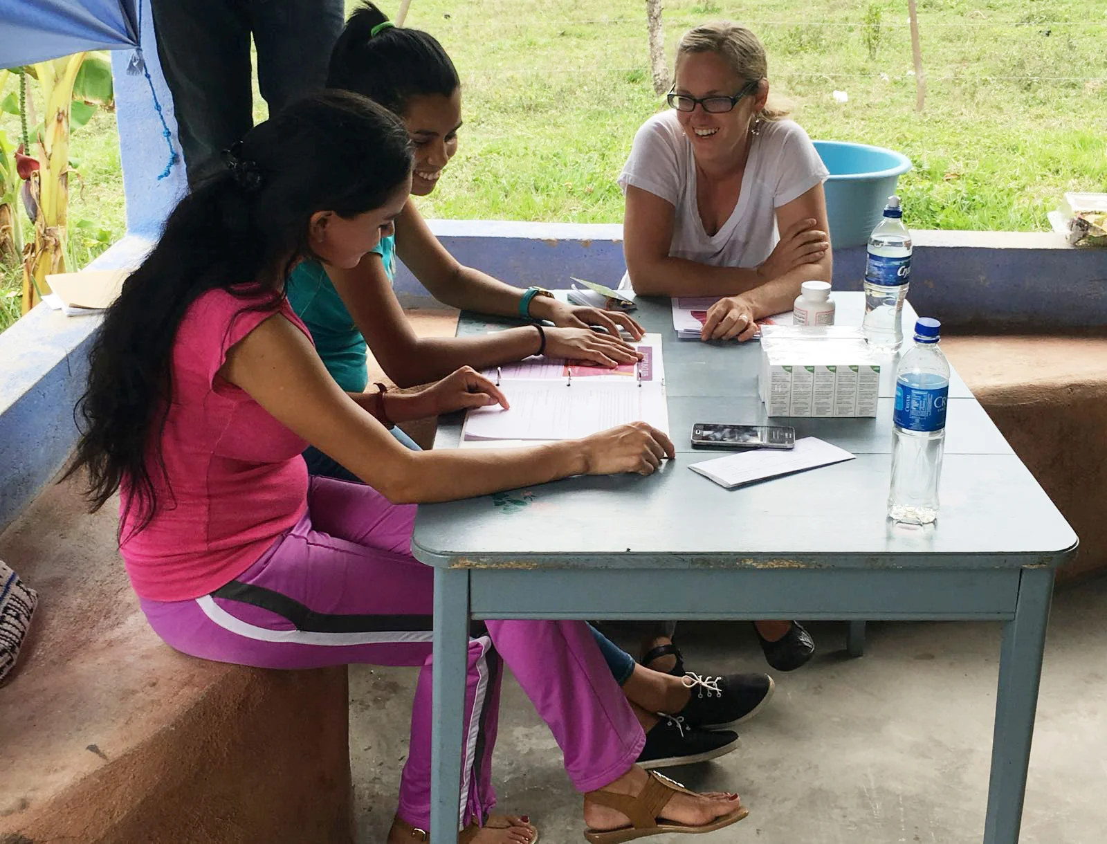 Julie Watson was able to share prenatal nutrition information with Lorena, supplying her with practical tips to use in cooking and a supply of prenatal vitamins. 
