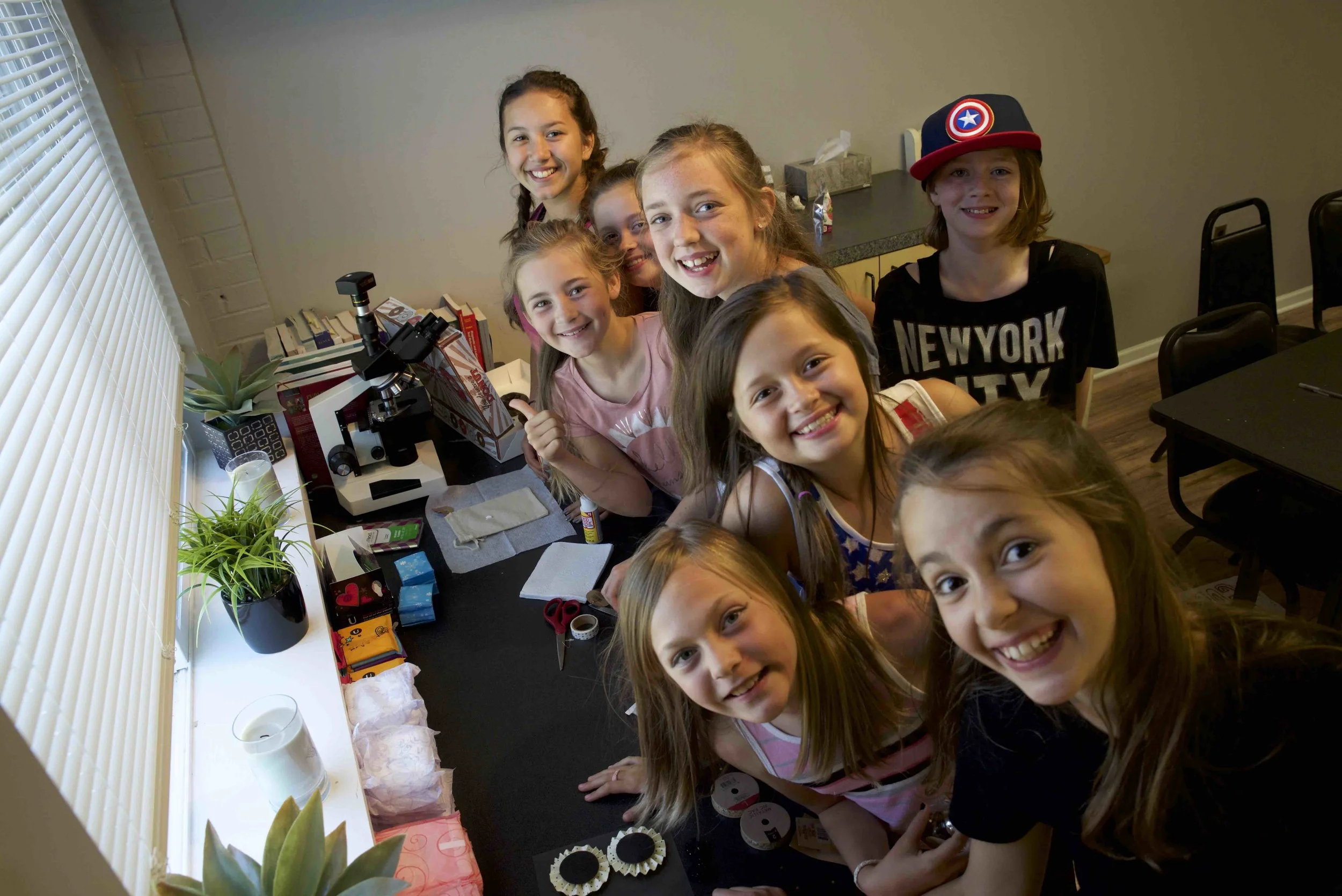 Students on the last day of class, celebrating the special season of life they are in and their special shared sisterhood.