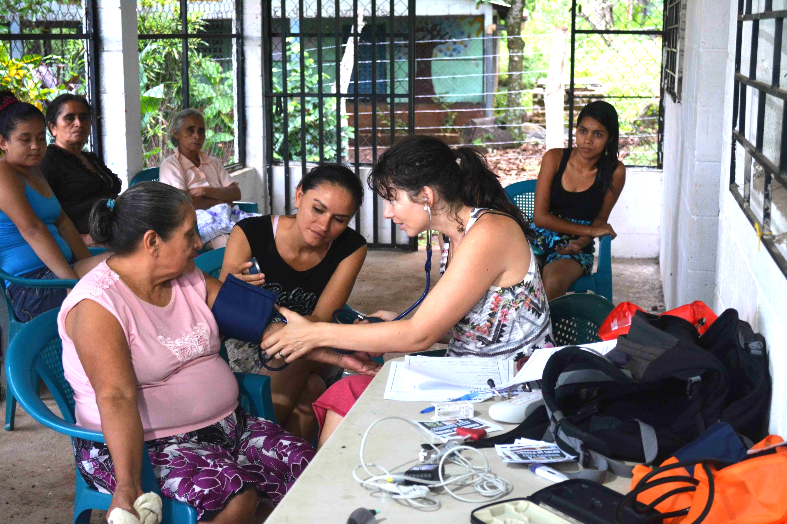 Nurse Practitioner Jaimee Arroyo hosts a medical clinic to survey the health of women in rural El Salvador. 