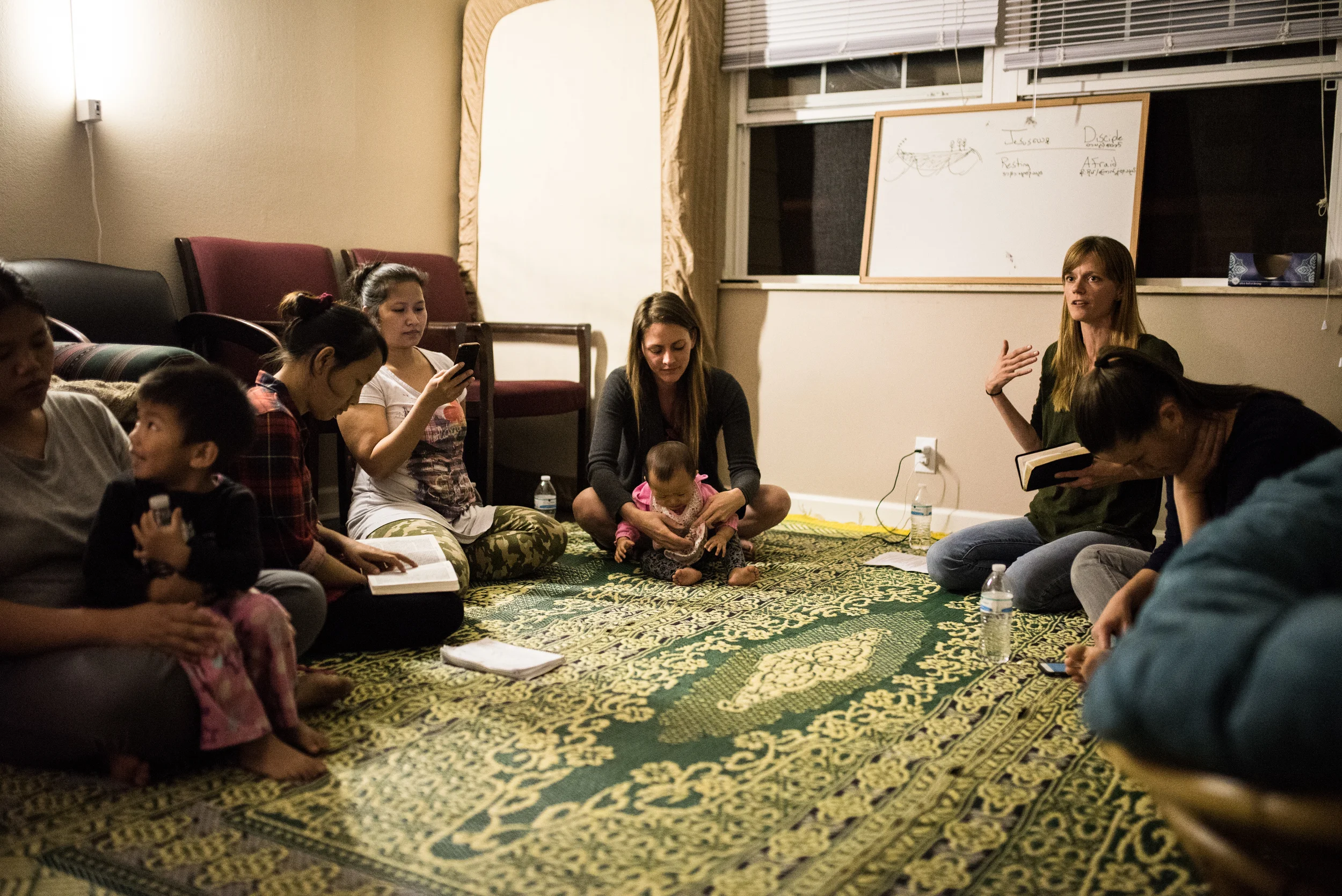 Grace Aaseby teaches a Bible Study to a group of Burmese refugee women who live in a small community outside of Nashville. 