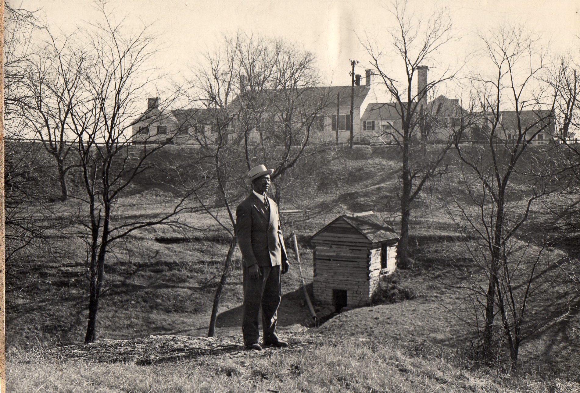 Jim Winters was born December 9, 1887 in a log cabin on the Bondurant plantation in Hadley's Bend, which later became known as the Hopewell neighborhood. Jim's parents migrated to Hopewell after the emancipation. The Winters' family, like most of the early residents in Hopewell, got their name from plantation owners. In a 1947 interview, Jim said, his grandparents were slaves who "belonged to white folks."