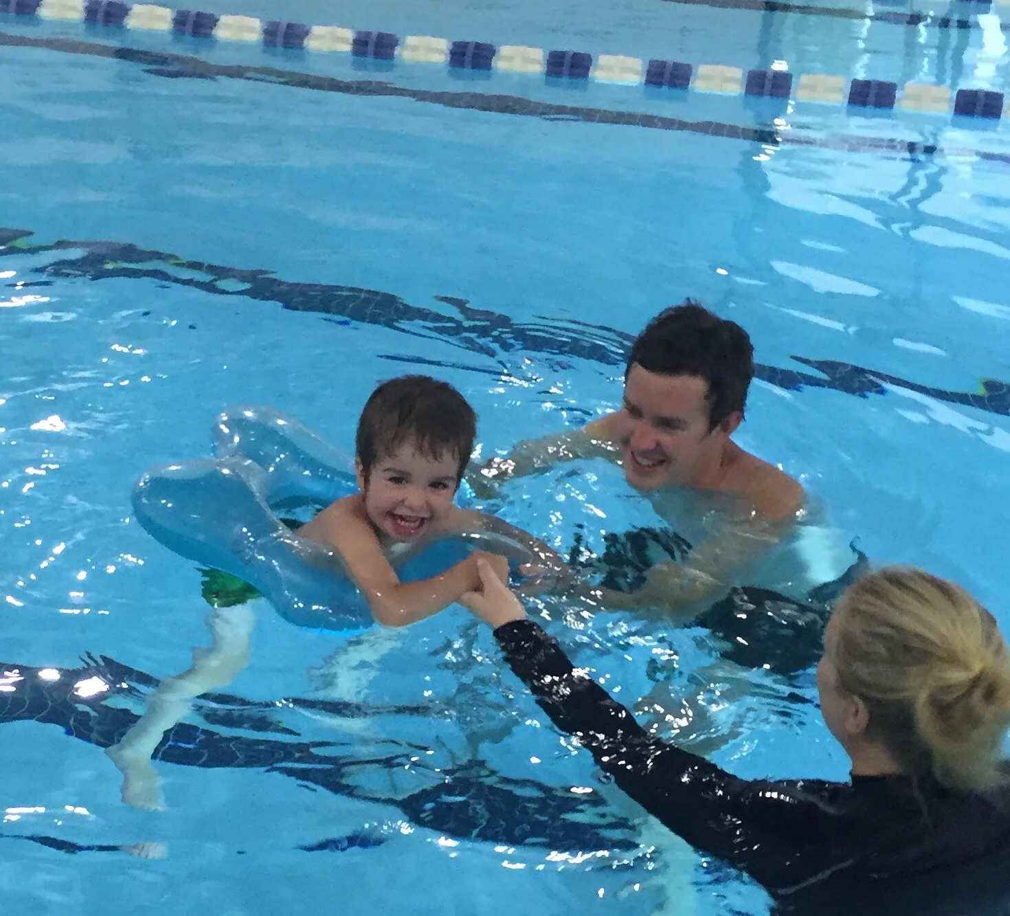 Brett attends aquatic therapy with Levi, and learns ways to work with him in a pool to improve his motor skills. 
