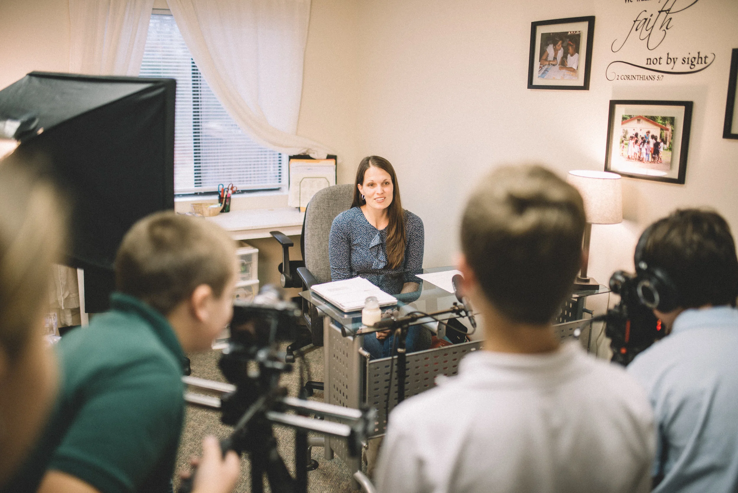 In their history class at the Academy of G.O.D., students are learning the importance of documenting history. Their final project of this semester was to create a documentary about the Academy and its first 3 years of operation. Students interviewed Principal Betsy Johnson about the school's beginnings. 