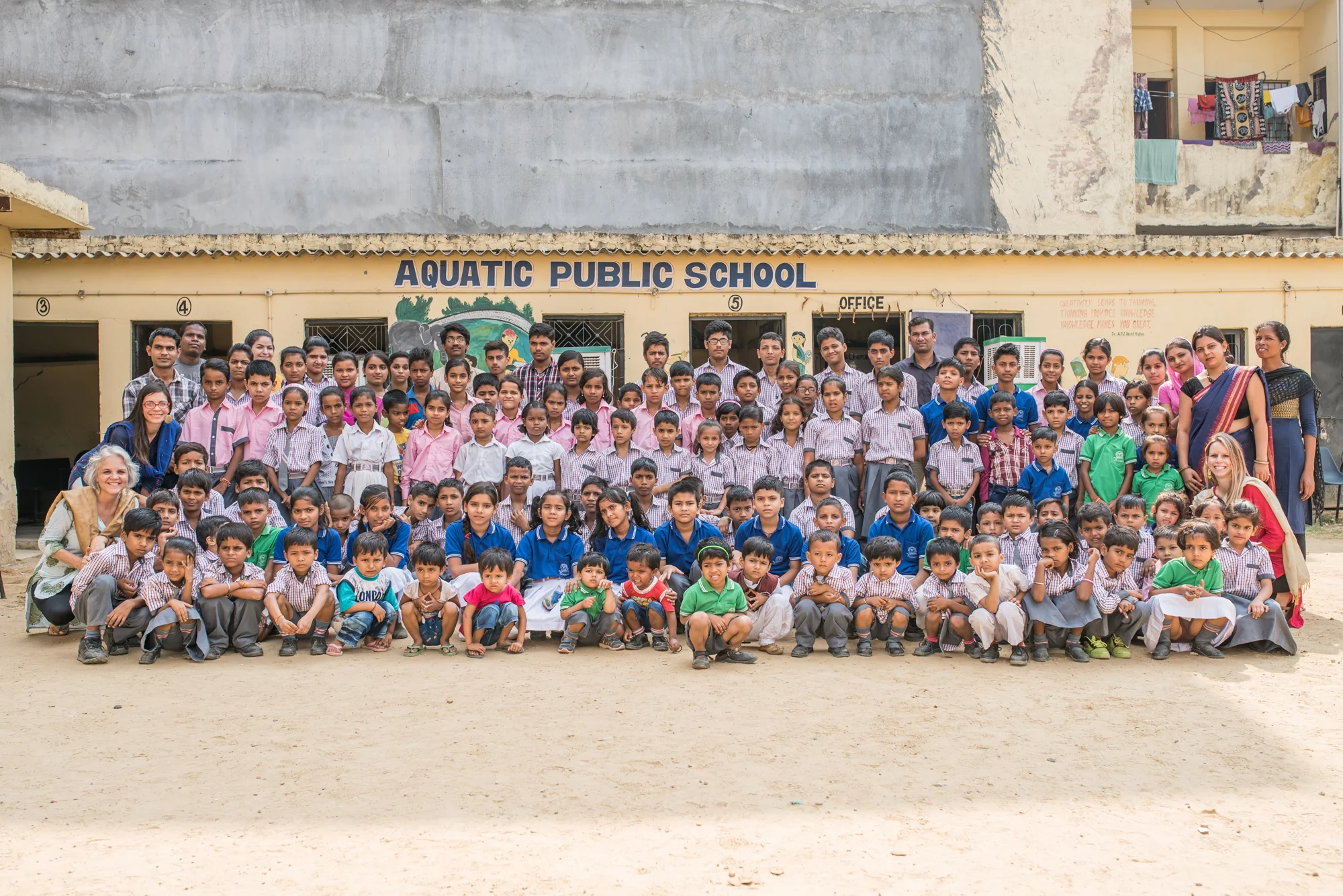 Located in close proximity to our hub offices in the National Capital Region of India, Aquatic Public School is home to 150 precious children. Upon getting to know some of the faculty, we found an opportunity to partner with the school, offering skills from classroom management to how to get more water access to the school's facilities! 
