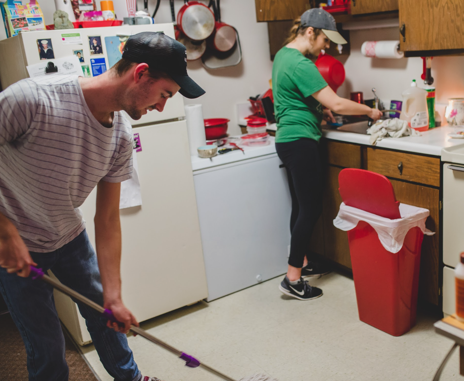 Students cleaned apartments of elderly and disabled residents at Trevecca Towers. They also took the time to listen to residents as they shared stories of their families and lives. 