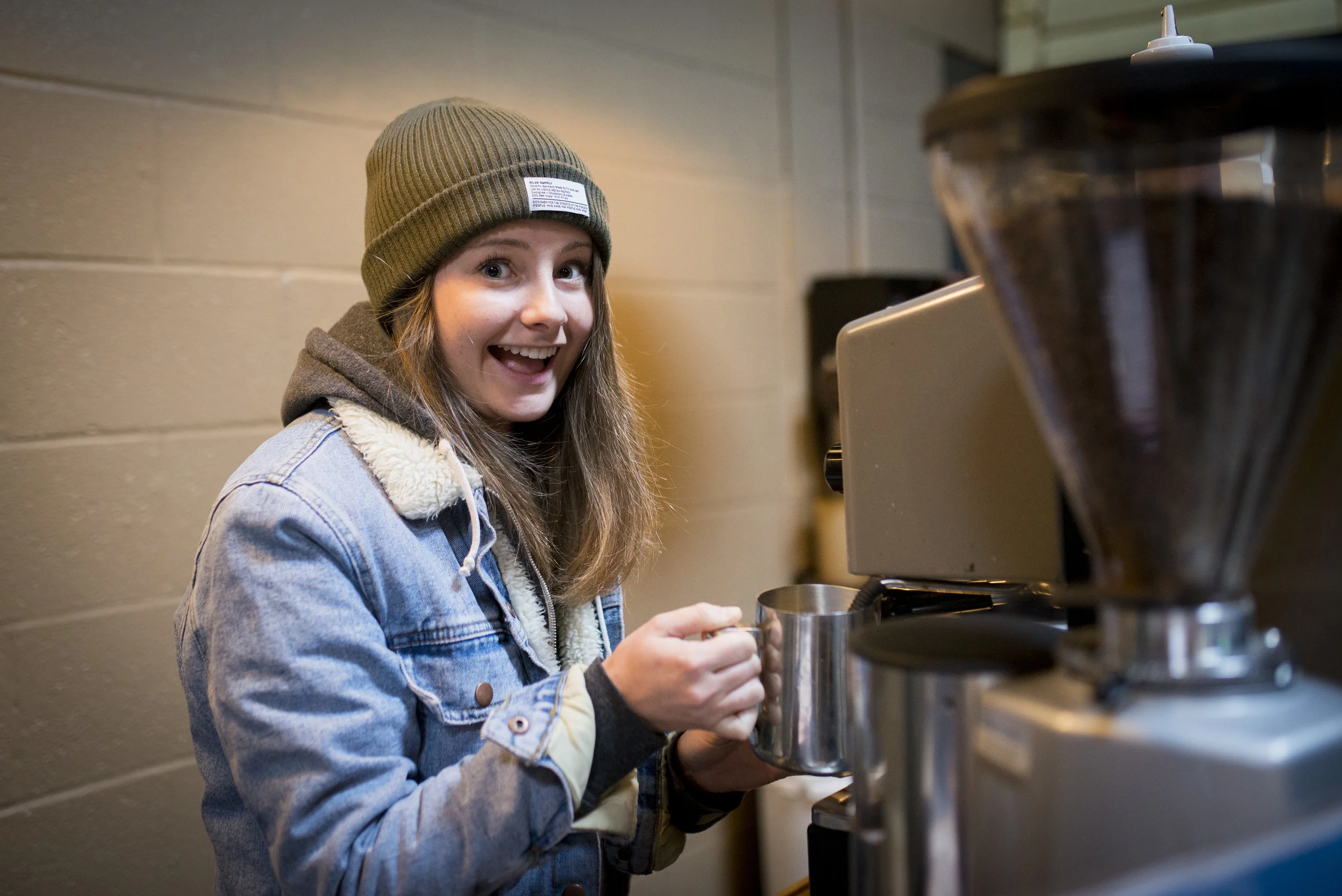 Josie Putnam is in her first semester at the Institute and has immediately plugged into serving in a variety of ways. You'll find her designing infographics to communicate about our development activity or helping create the set for a recent theater production, and then she also helps our organization stay caffeinated and productive through volunteering at our barista bar! 