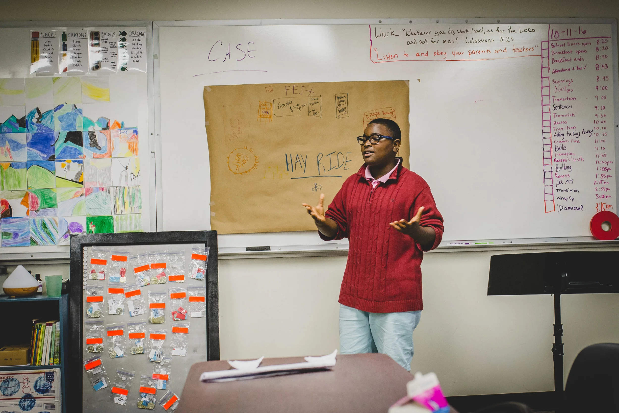 Califarmia Food Truck Manager, Zach Hartnell, taught students some introductory concepts of business creation. Students were divided into teams, brainstormed their own business ideas, and finally presented them before a "Shark Tank" panel. Yancey's idea to have a booth at an upcoming fall festival won the competition. 