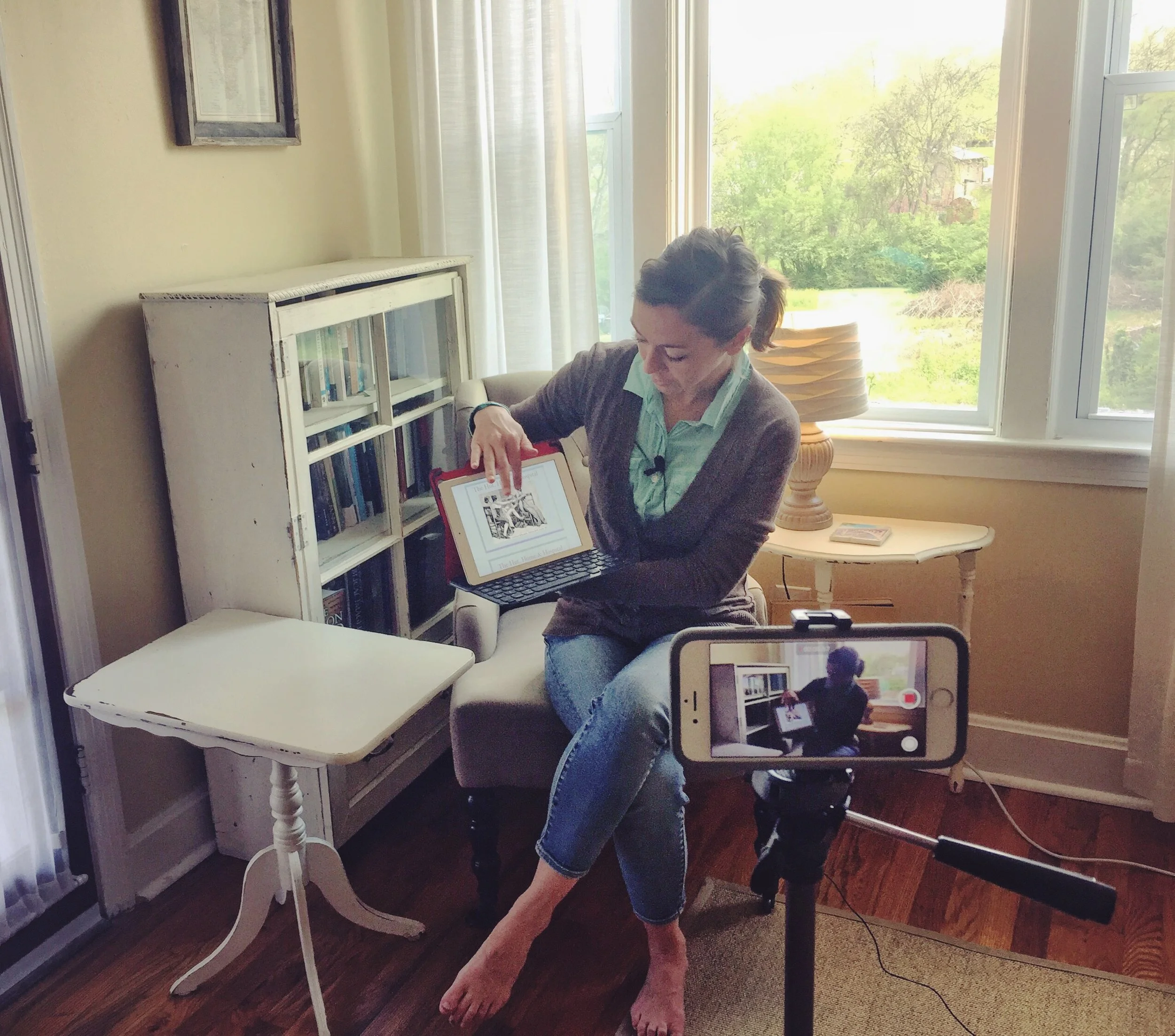 Institute for G.O.D. graduate and NOVA Birth Services employee Leah Sherrod teaches childbirth education classes to Sneha via video recording. 