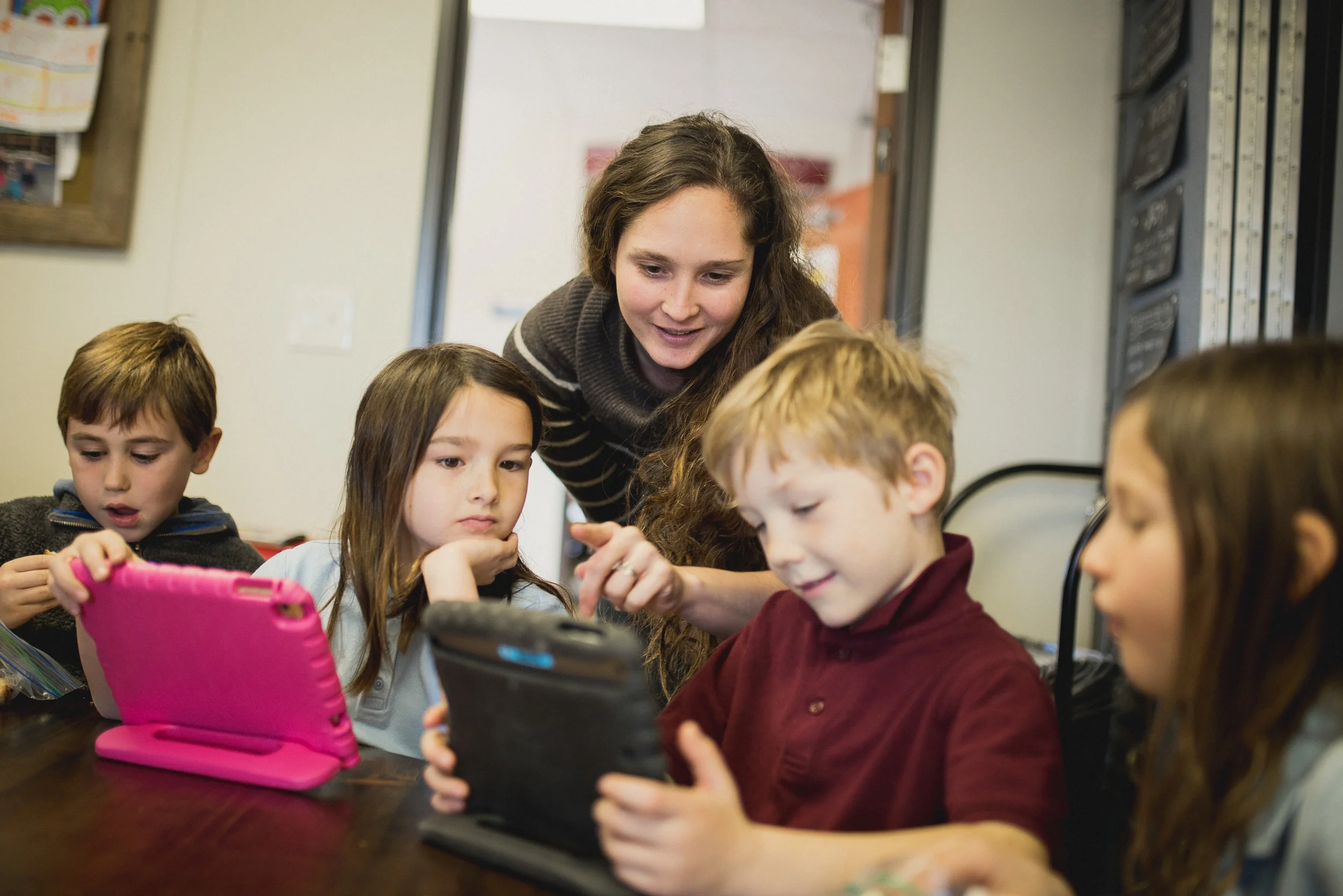Educational games and apps make learning technology fun! Even in our youngest levels, almost every class incorporates some activity on the iPad. Students learn how to navigate programs and handle their iPads with care.