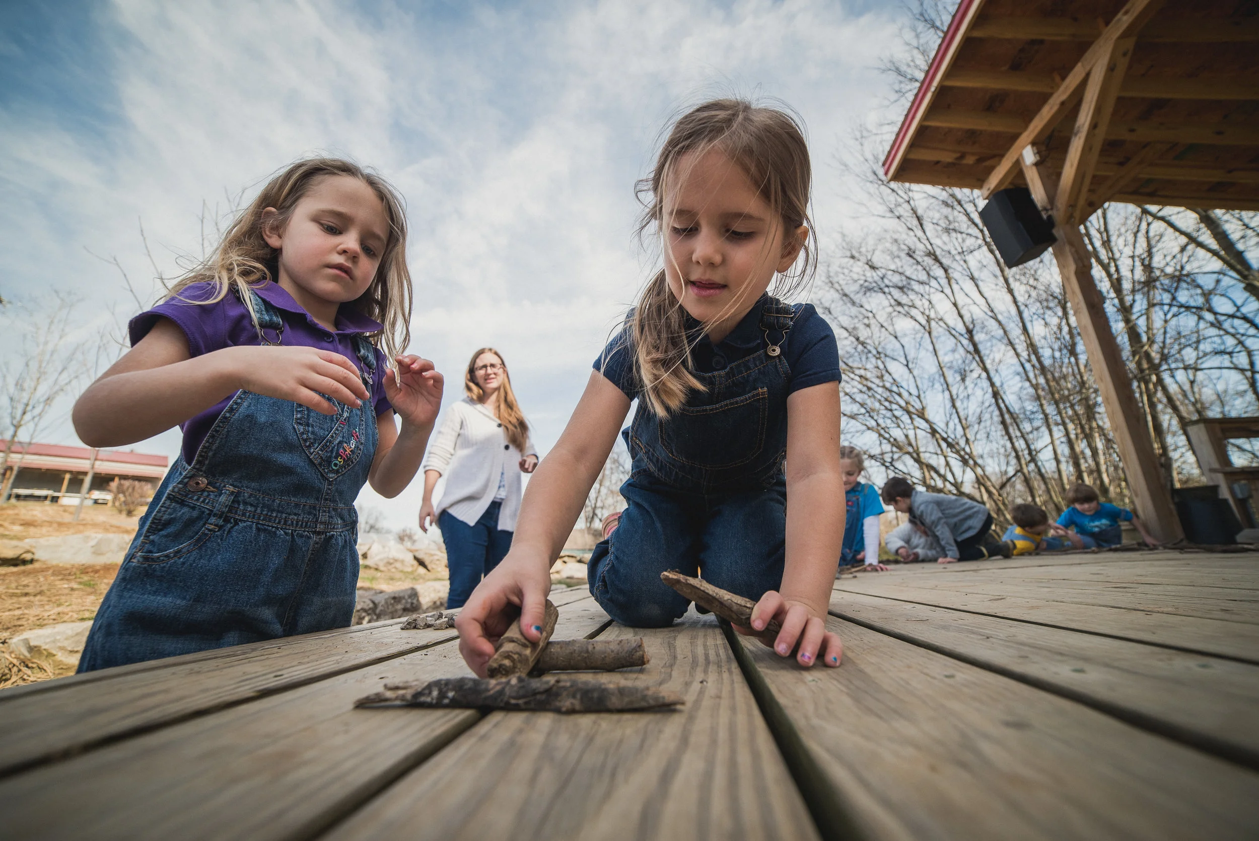“Outdoor Adventures” for our kindergartners was a class that did not disappoint! Whether it was a nature trail, exploring different types of trees and plants, or even building with materials from the outdoors, our students loved every moment of being out in the fresh air, learning more about the world they live in!
