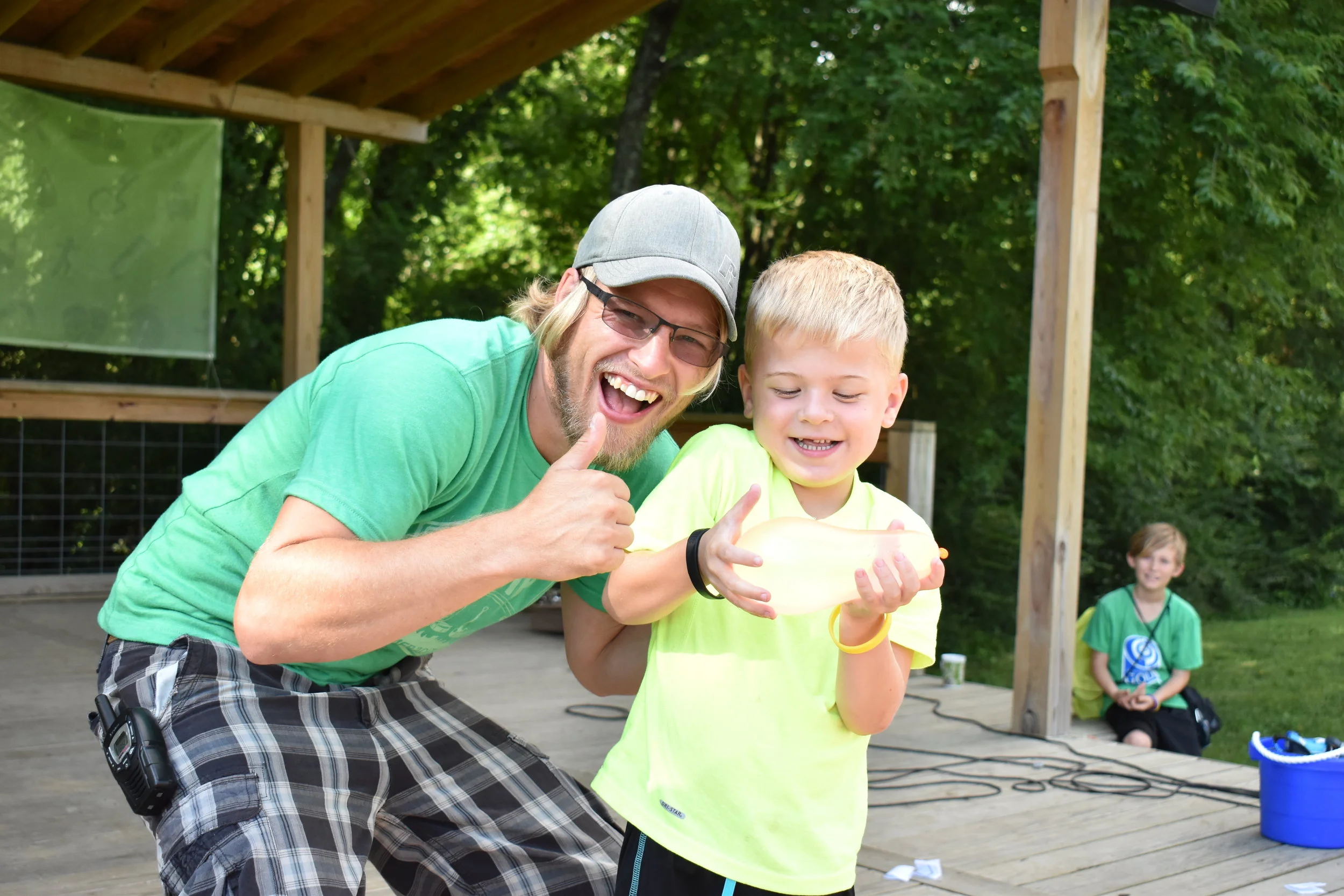 Skylar Aaseby is always ready to engage kids to participate, to learn and he encourages the facilitators to make sure it's all happening. 