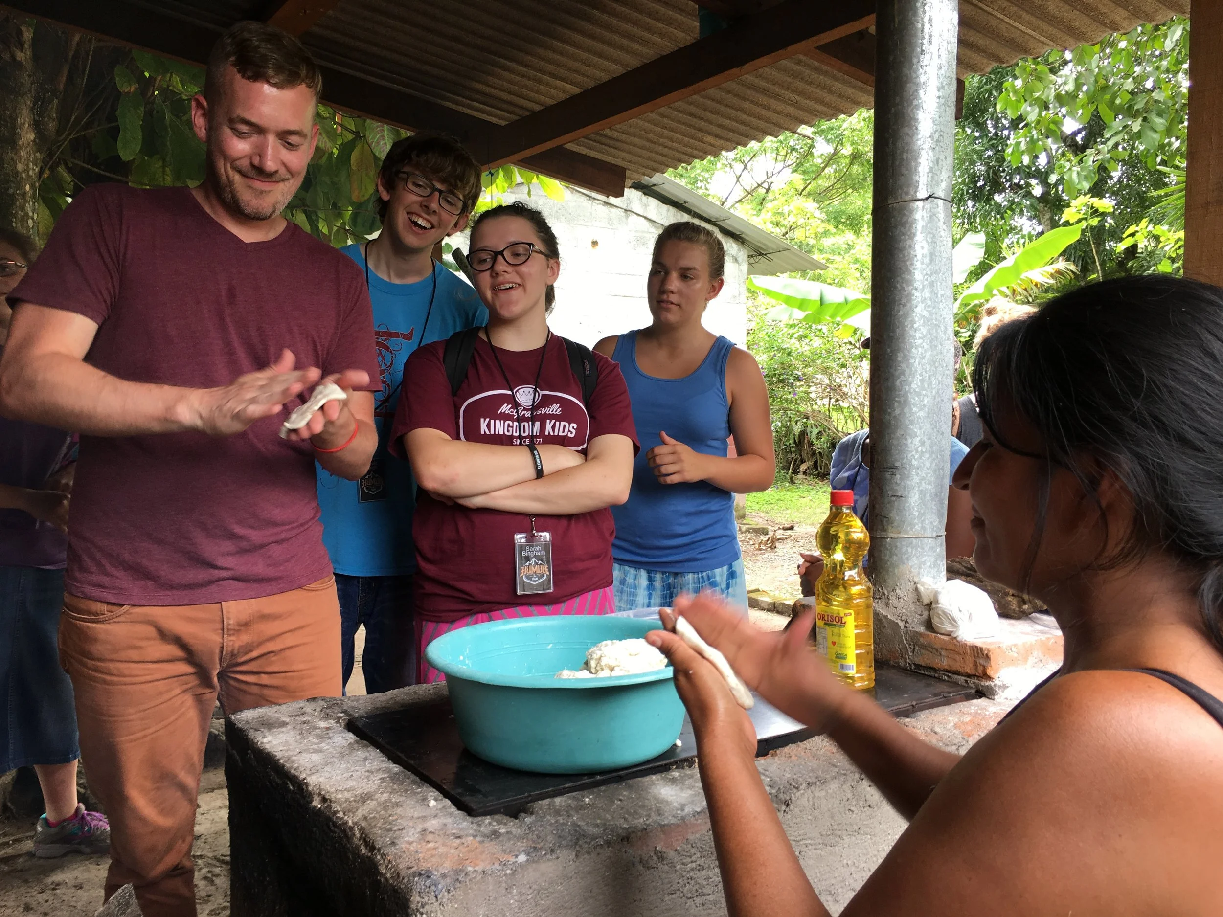 Carmen, our neighbor, is a single mother of 4 and often hosts our teams. The team laughs together as they attempt what she has long mastered: making tortillas. This is just one of a multitude of humbling moments that takes place when visiting a culture so different than your own. 