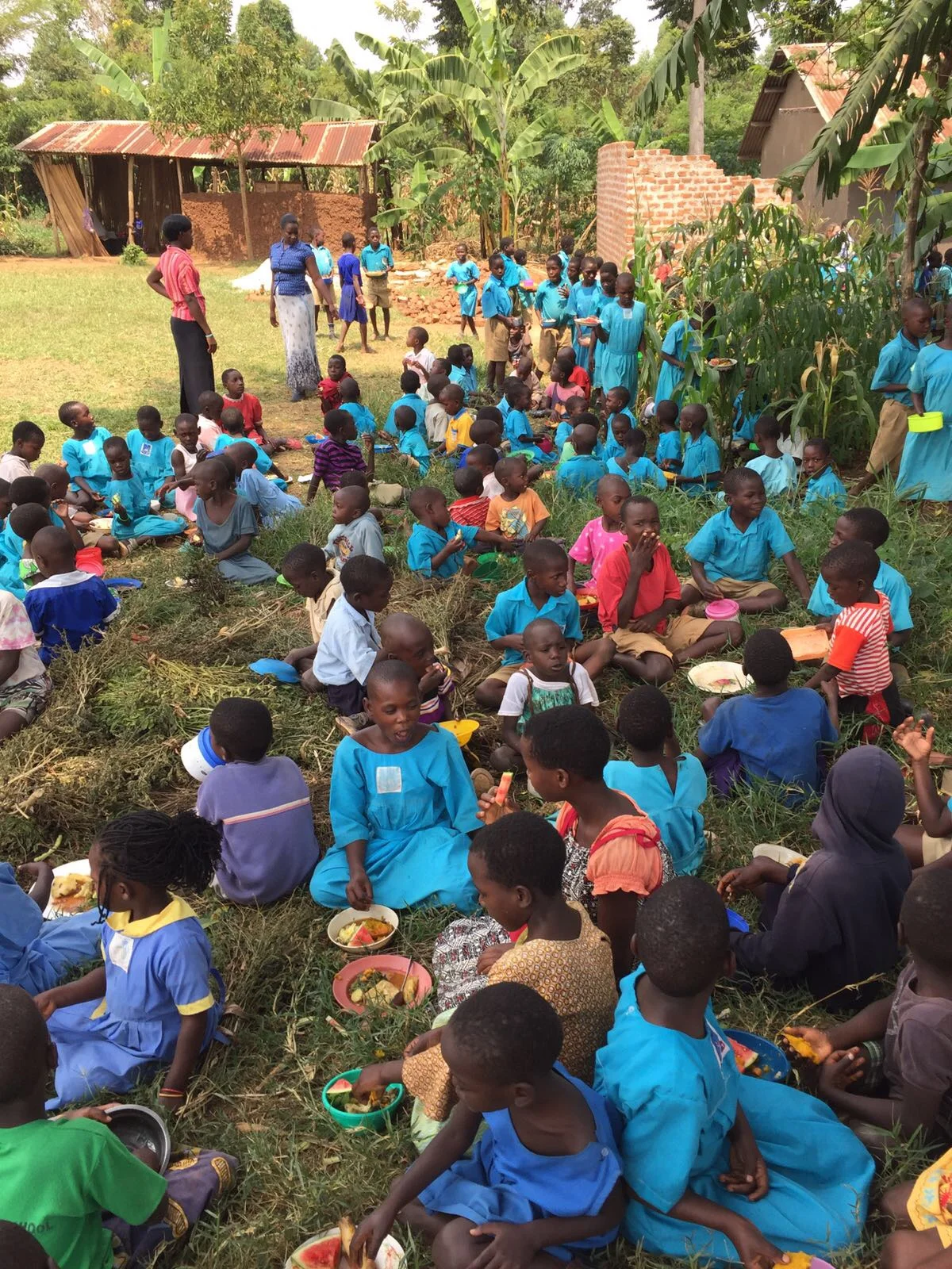 St. John's school children ate a nutritious lunch, harvested and prepared by our interns on-site at the school garden and kitchen. It was a powerful moment for all, as our East Africa team has been working towards this goal for some time. 