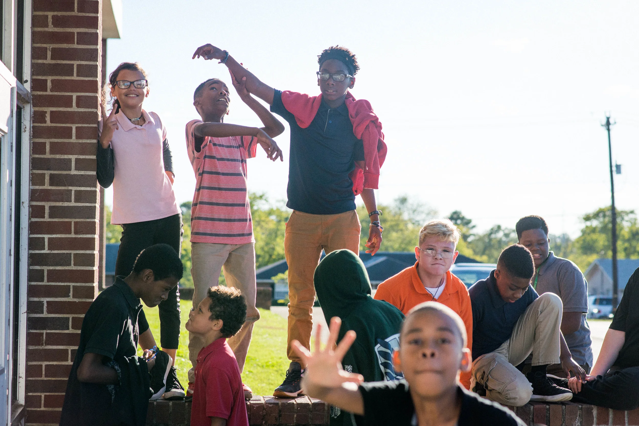 When asking for a group photo -- this is what I got. I could show you a perfect image of everyone smiling and standing perfectly, but this is a more realistic image of what a day of CASE is like . 