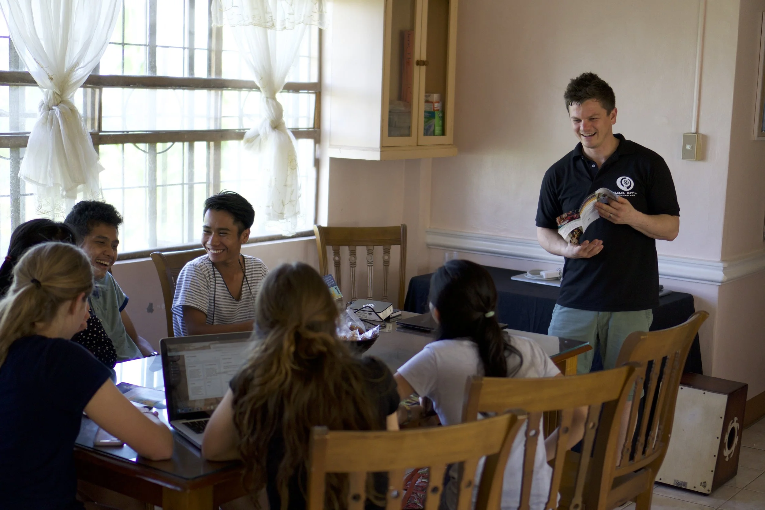 While at Tahanan this month, Jason Carpenter and Chris Cameron held a series of orientation seminars for the interns with topics ranging from the international scope of G.O.D. Int’l to the specific job description for each intern.