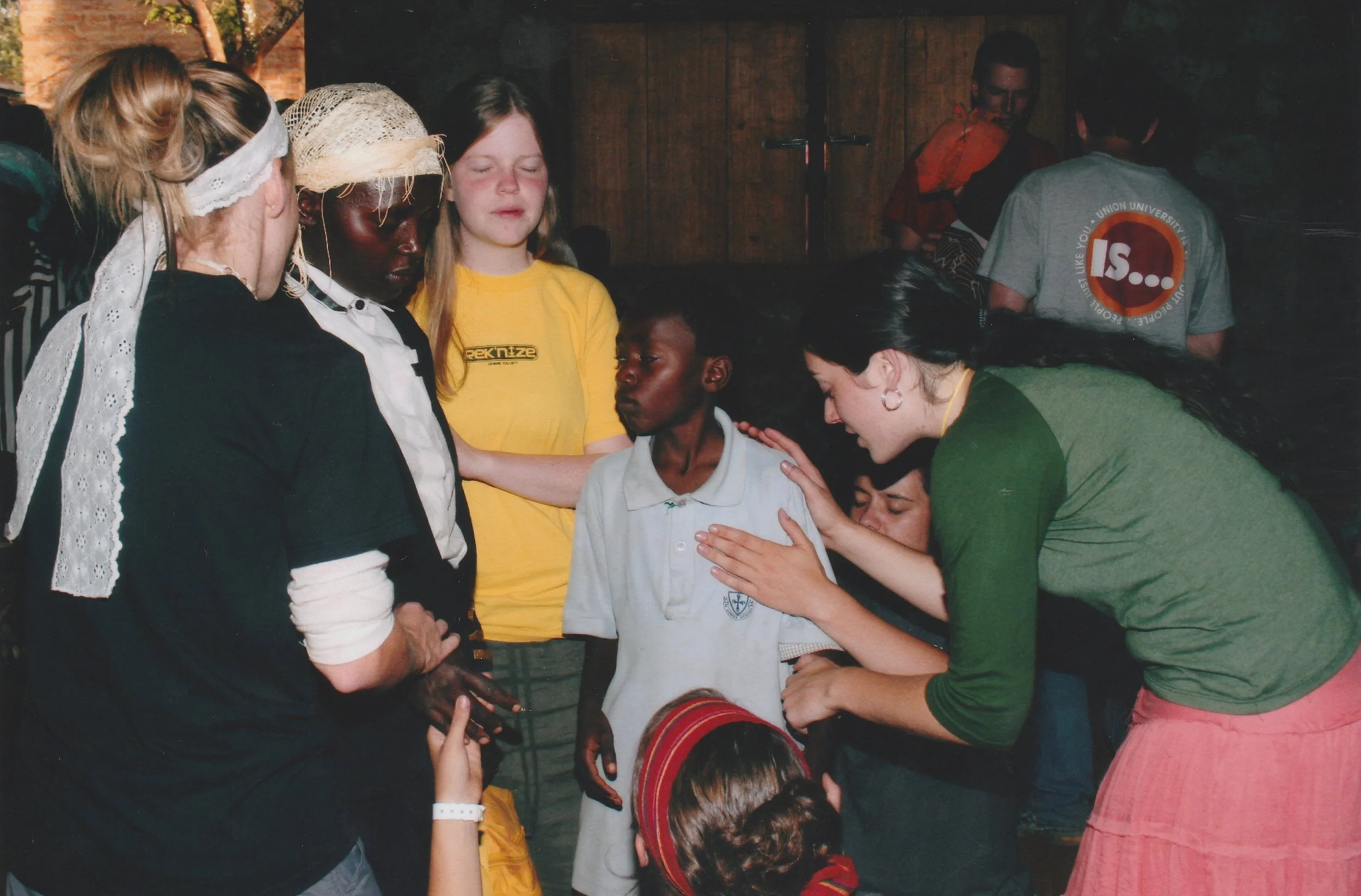 Tara Garner, Brynn Buchanan, Emily Galford, Kim Ownby and myself (clockwise from left) prayed for a mother and son in Kenya. Having your eyes opened to the suffering in the world necessitates a conversation between you and the Lord as to what can be done. He wants all people to have life.