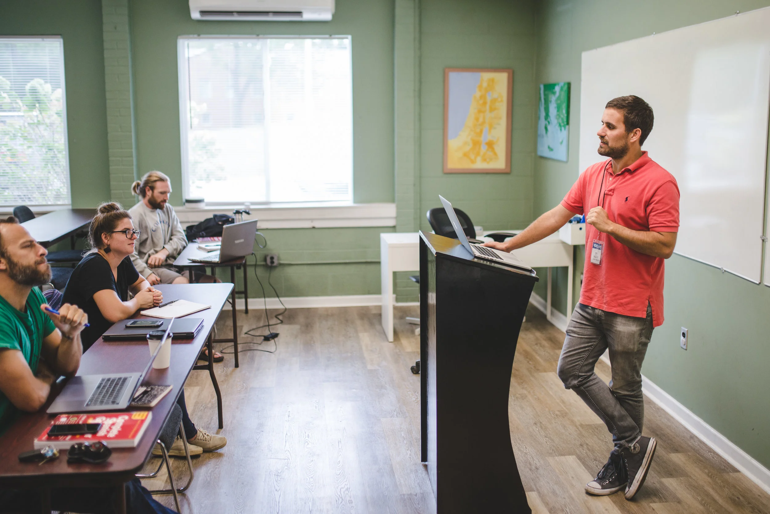 Pledges and candidates of the Latin America team benefit from the instruction offered by team member Ben Reese (right) at the Institute for G.O.D. All team participants are encouraged to continue pursuit of fluency and take annual exams to ensure that progress is being made.