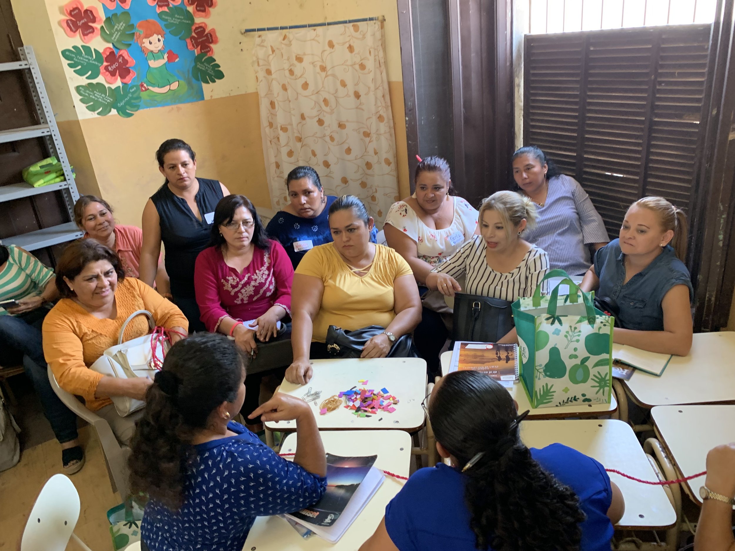 In the workshops teachers worked together to come up with ideas from projects to classroom policies and then presented them to each other.