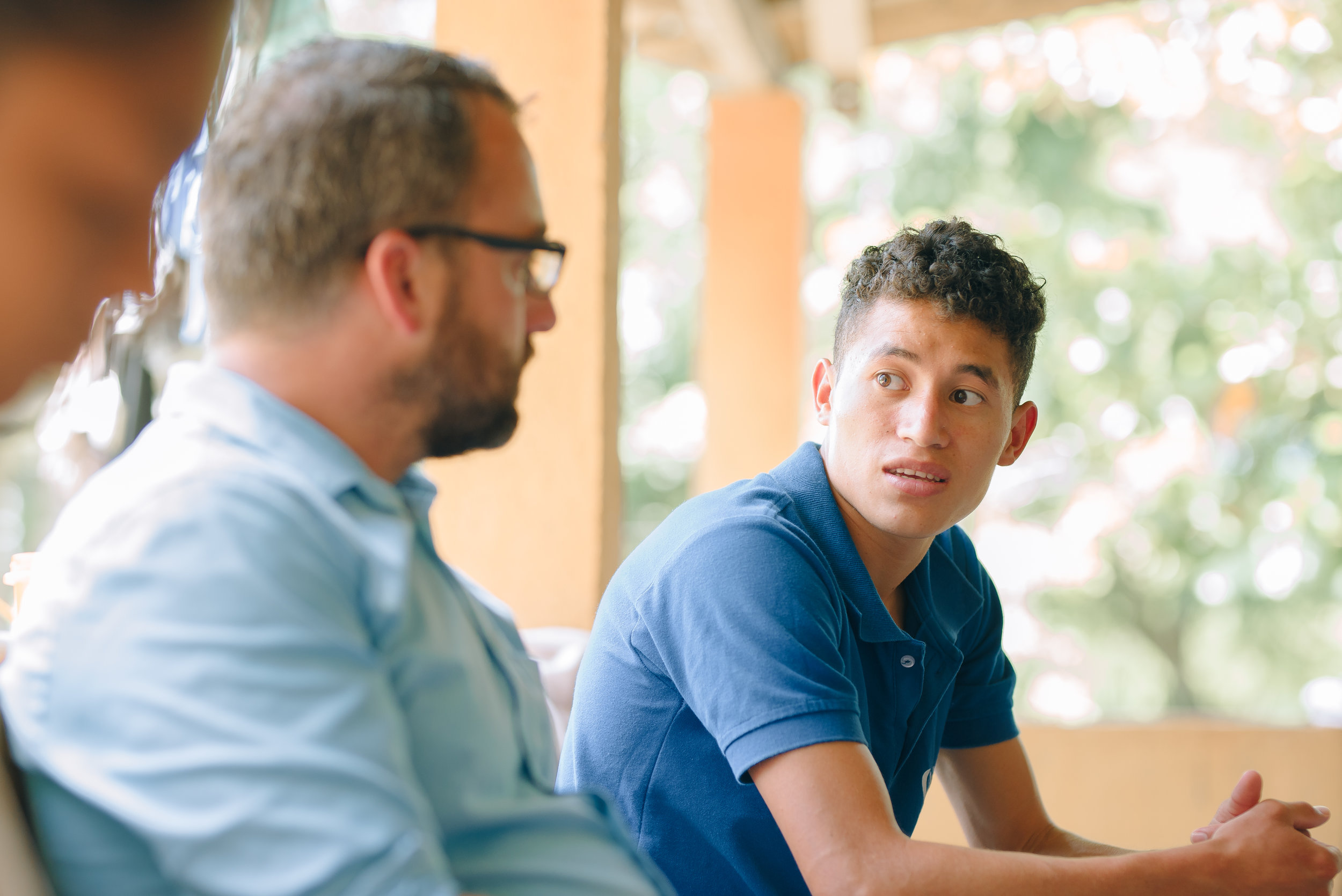 Mark (L) spent time sharing with Orlando (R) tips and tricks on classroom management, as well as how to be a dynamic teacher for the younger age group.