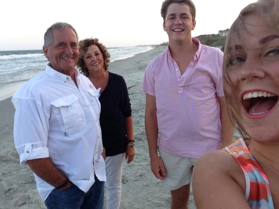 (l-r) Joe, Linda, Able, Sydney. Sullivan's Island SC, 2014.