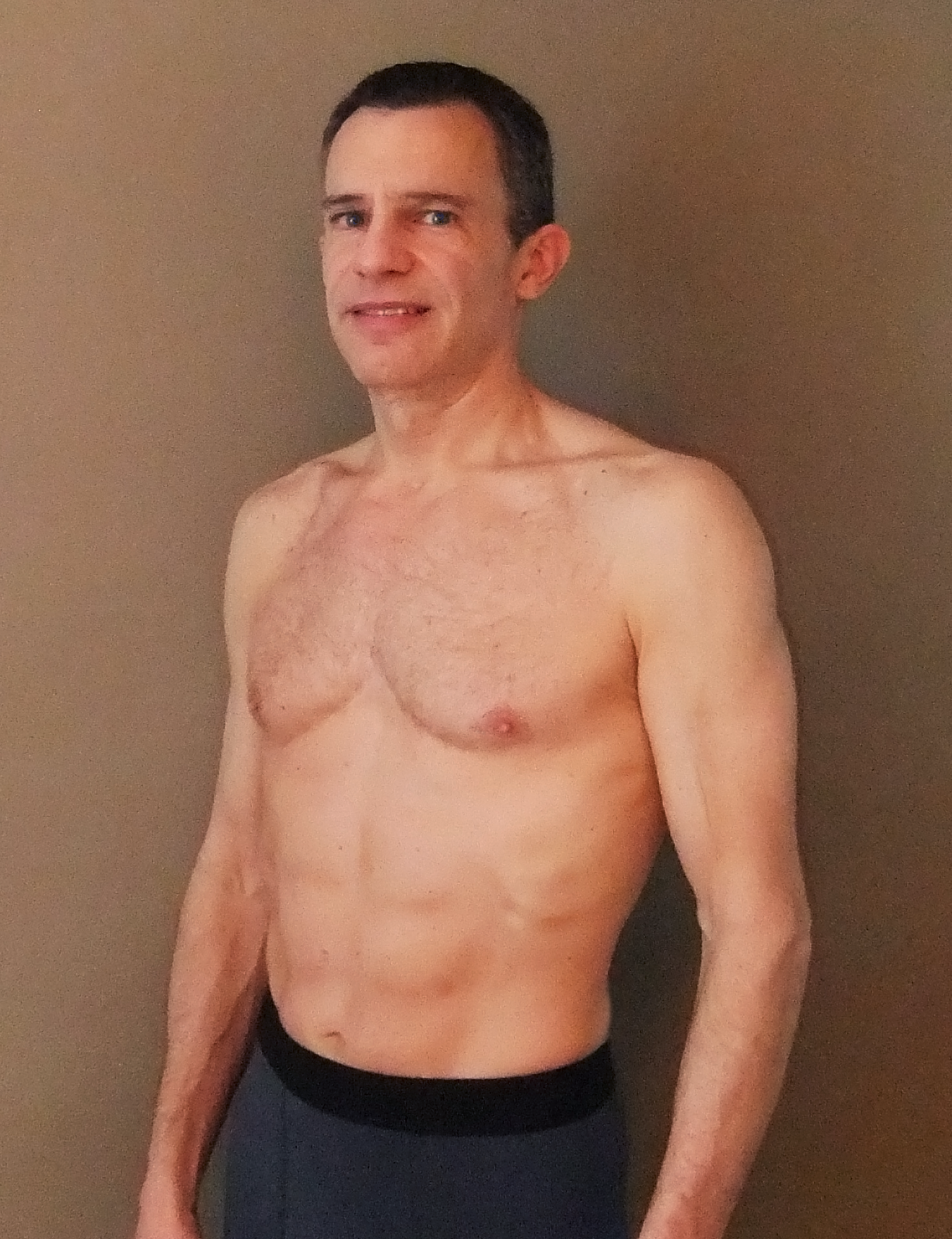 My self-conscious self, 2-3 pounds above trail-running weight. March 24, 20013.