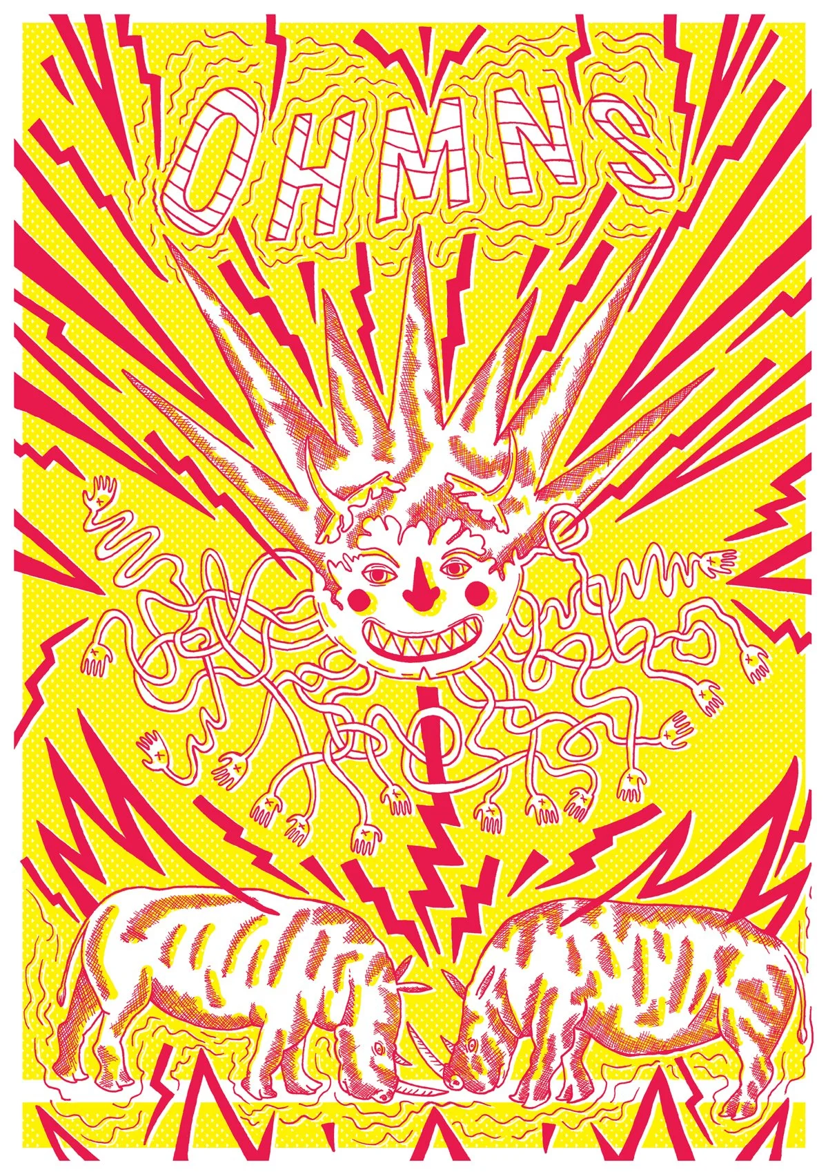 Exhibition poster inspired by the Liverpool band, OHMNS.