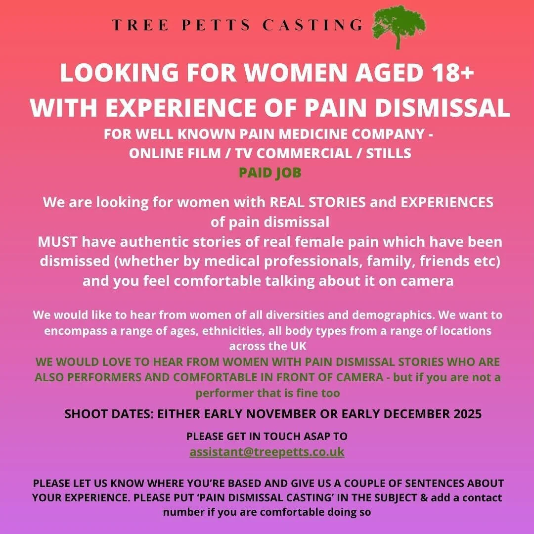 Looking for women who have had their pain dismissed to share about their experience as part of a campaign for a well known pain relief medicine. 

Perhaps you have fibromyalgia, Lyme, MS, migraines, painful menstruation, arthritis or something else a