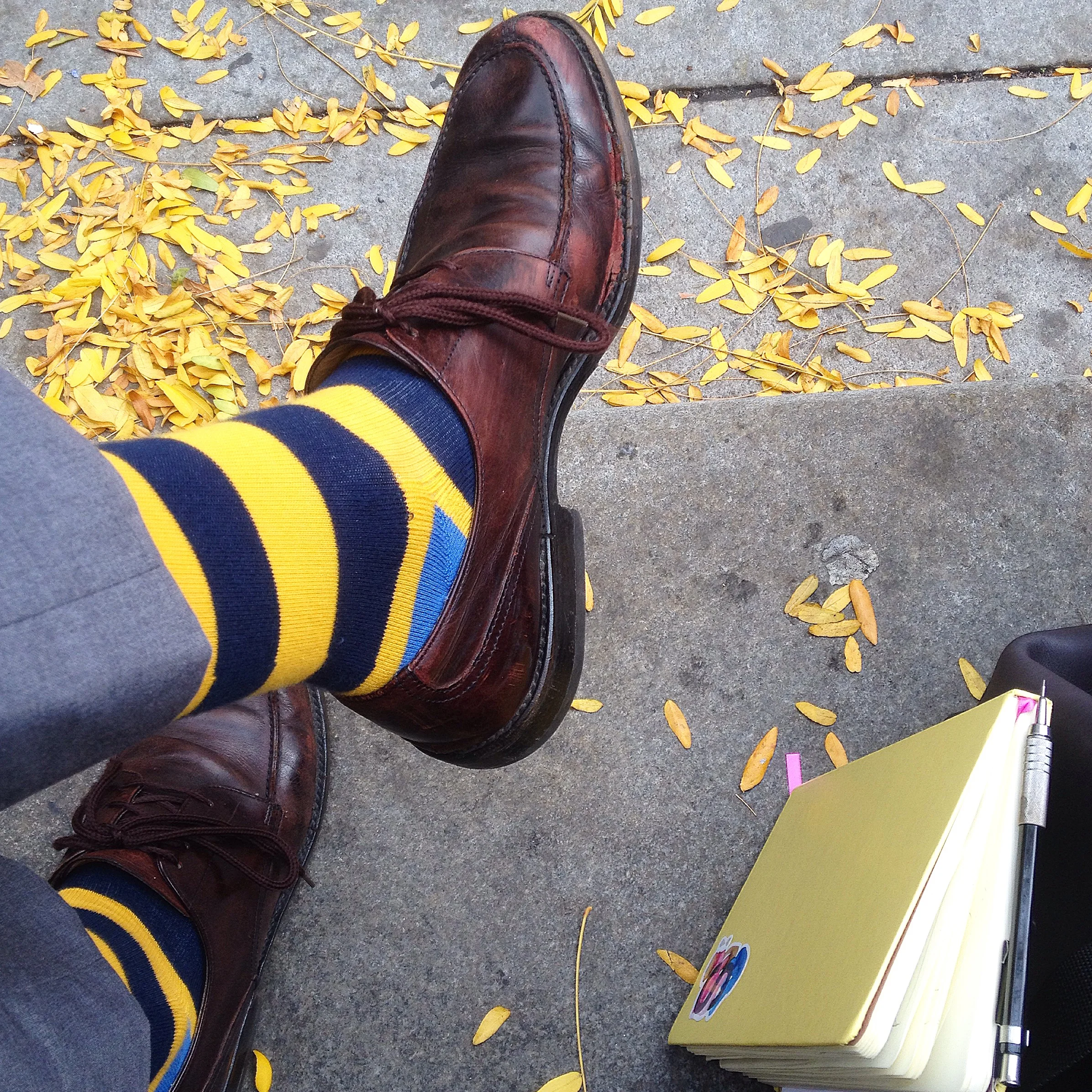 The end of the first day of meetings was spent with Mack Weldon . Great group of gentlemen. They are heavily focused on contemporary style. I walked away with these perfect yellow socks to round out the Sunflowerman accents.