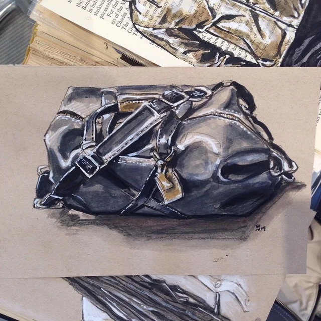 On the morning of my first full day in New York during this trip I visited the Tumi showroom. I brought along this illustration I did of the Tumi Bashford Duffel.