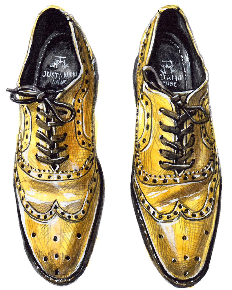 Yellow Brogues, Just A Men Shoe 