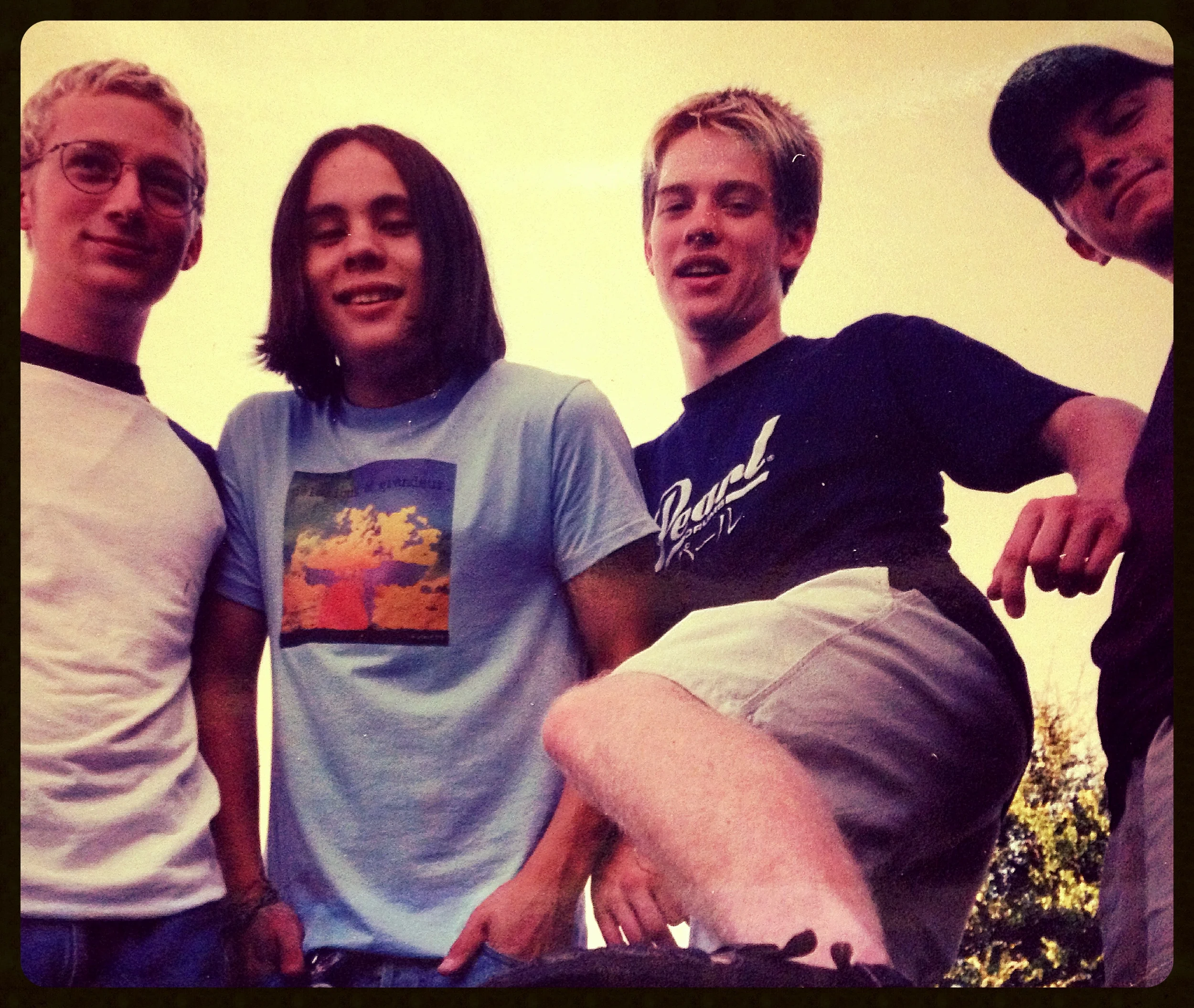 guitar was like this cool new tool i could use to express myself w. a writing partner. and a rite of passage into adulthood. ted (center), taylor (right), & i. looking back, in a lot of ways, music was a sort of saving grace for me in those pre-teen/teenage years: it gave me something to invest myself in and an opportunity to express myself in a way i know i craved - especially since i didn't like my singing voice. it also gave me something to be good at, which i think i really needed, cause i definitely wasn't 'good' at school.