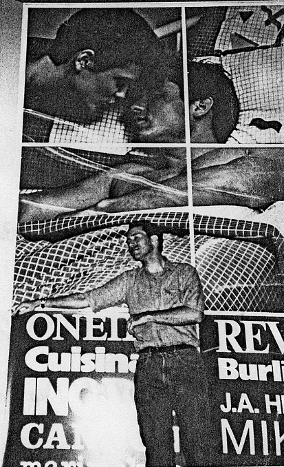 The author posing in 1987 by the Brandon's poster (Atlanta) where "Beth" was kissing "Paul"