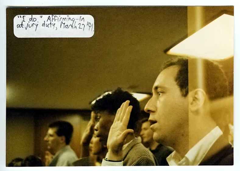 the author affirming his oath for jury duty in 1991