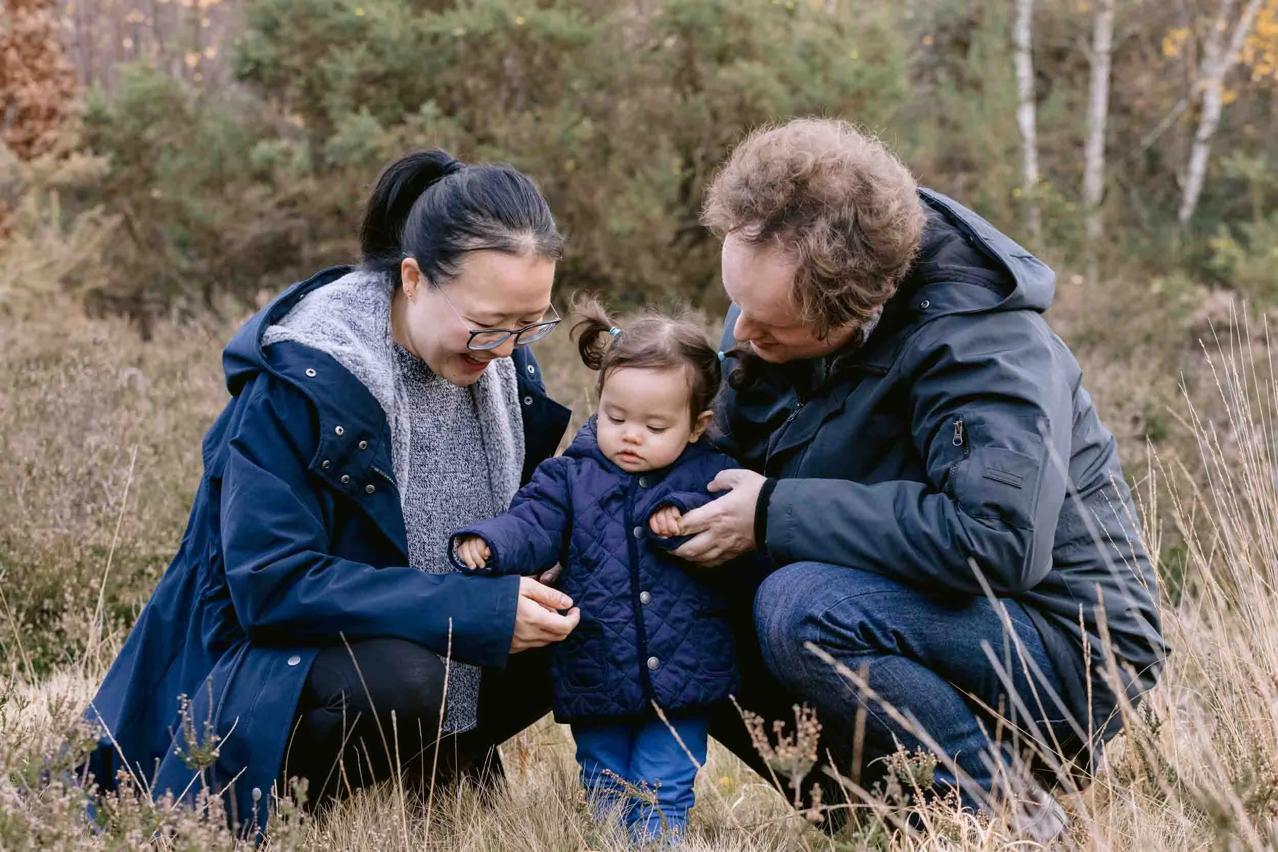Natural family photography session in London during winter