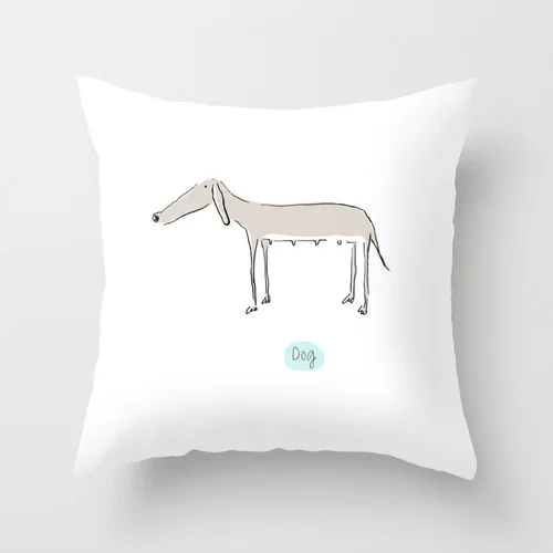 Dog Design on Throw Pillows Available at Society6