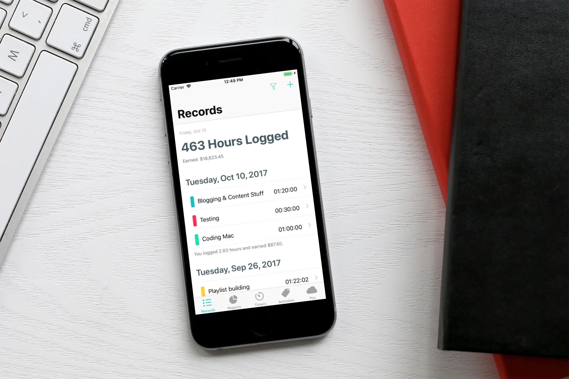 TimeTag-iphone8-records-page.jpeg