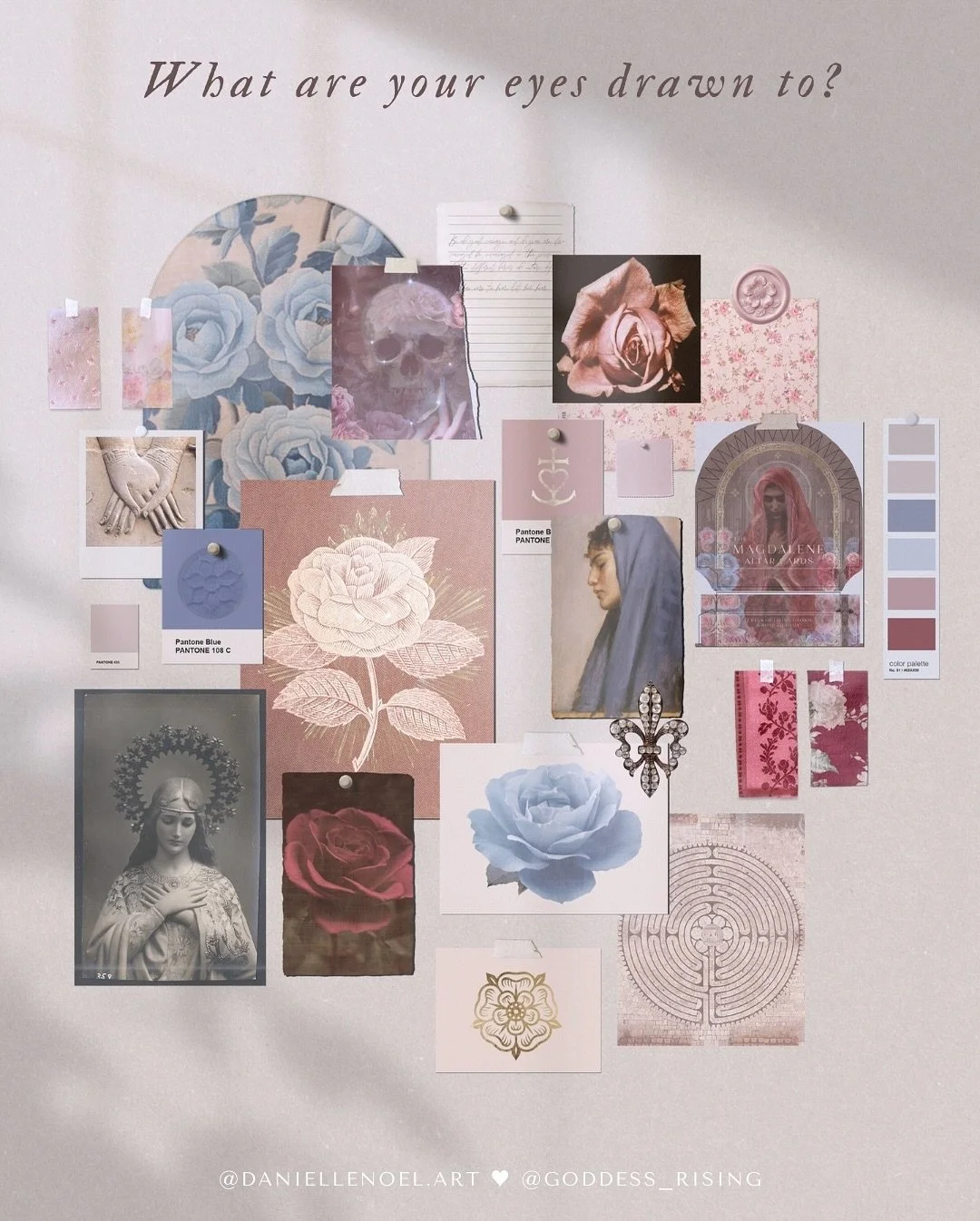 Peek behind the veil of our creative mapping ✨ 

A glimpse into the visual alchemy behind our Magdalene Altar Cards co-creation&hellip;

Every detail is infused with intention and carries the magick of the Gnostic Rose Mysteries:

⚜️tones and texture